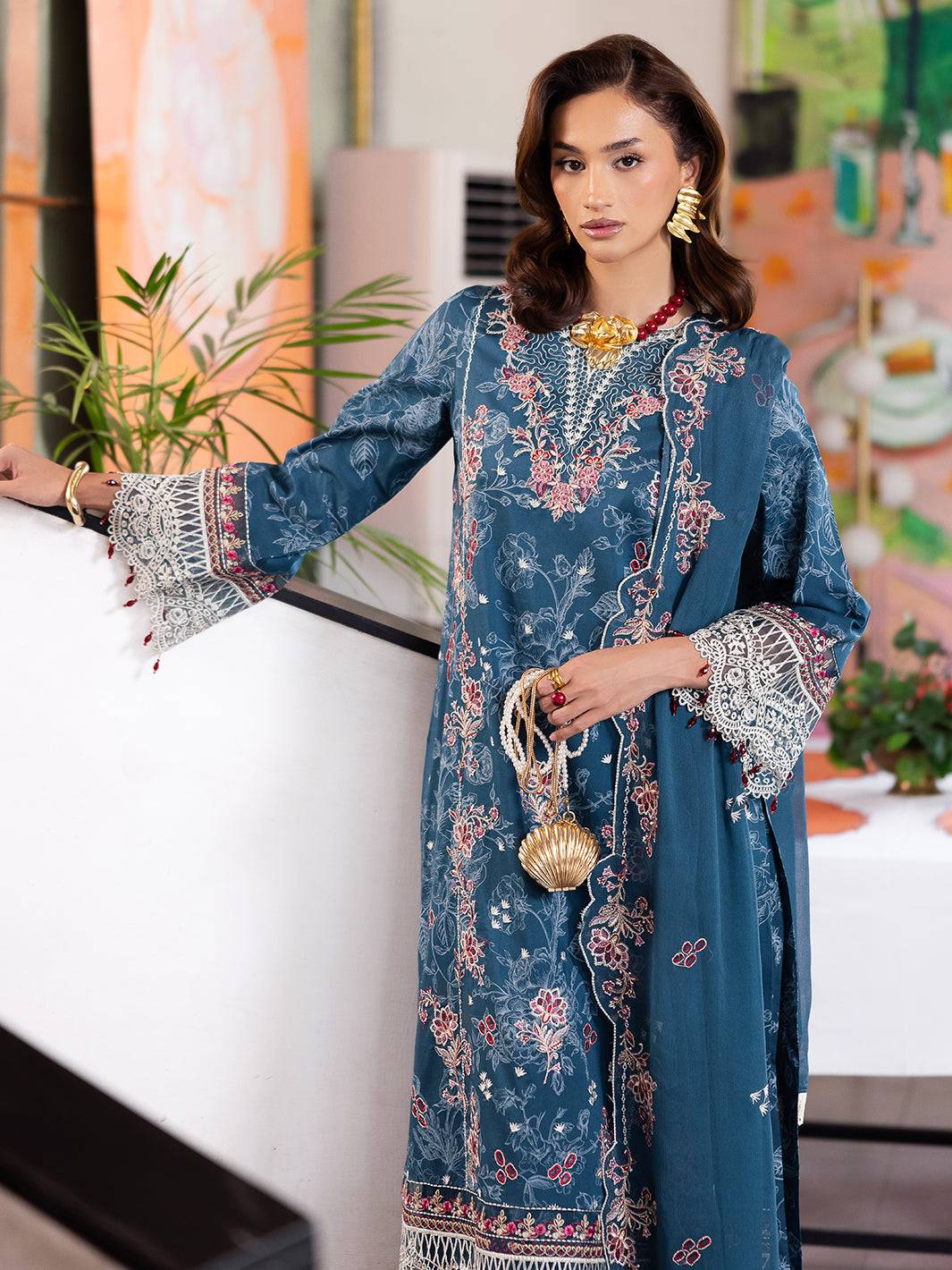 Mahnur | After Hours Luxury Lawn 25 | Confetti Hour by Maria Faisal - Registered Vendor of : Mahnur - type : Ladies Clothes - 100% original wedding dresses