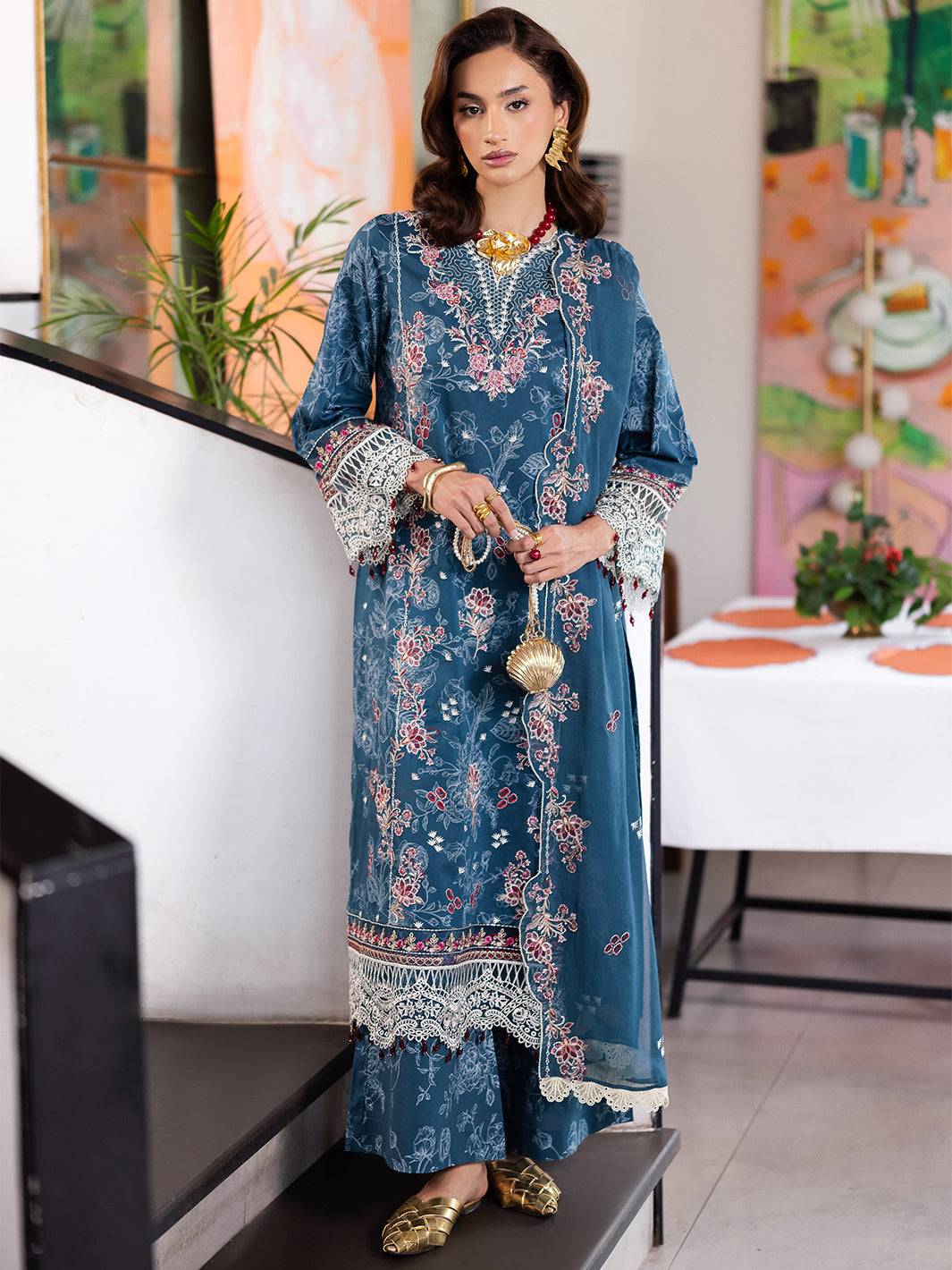 Mahnur | After Hours Luxury Lawn 25 | Confetti Hour by Maria Faisal - Registered Vendor of : Mahnur - type : Ladies Clothes - 100% original wedding dresses