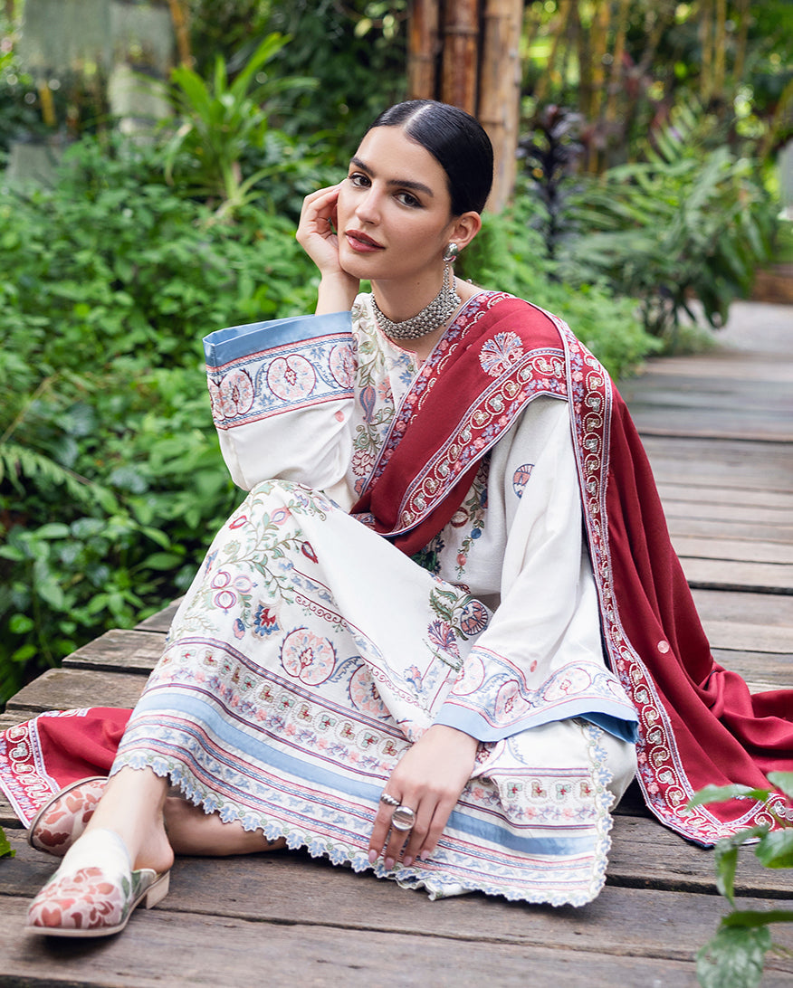 Mushq | Hemline Karandi | Coper Blaze - Casual Dress - available at Maria Faisal in UK and USA.