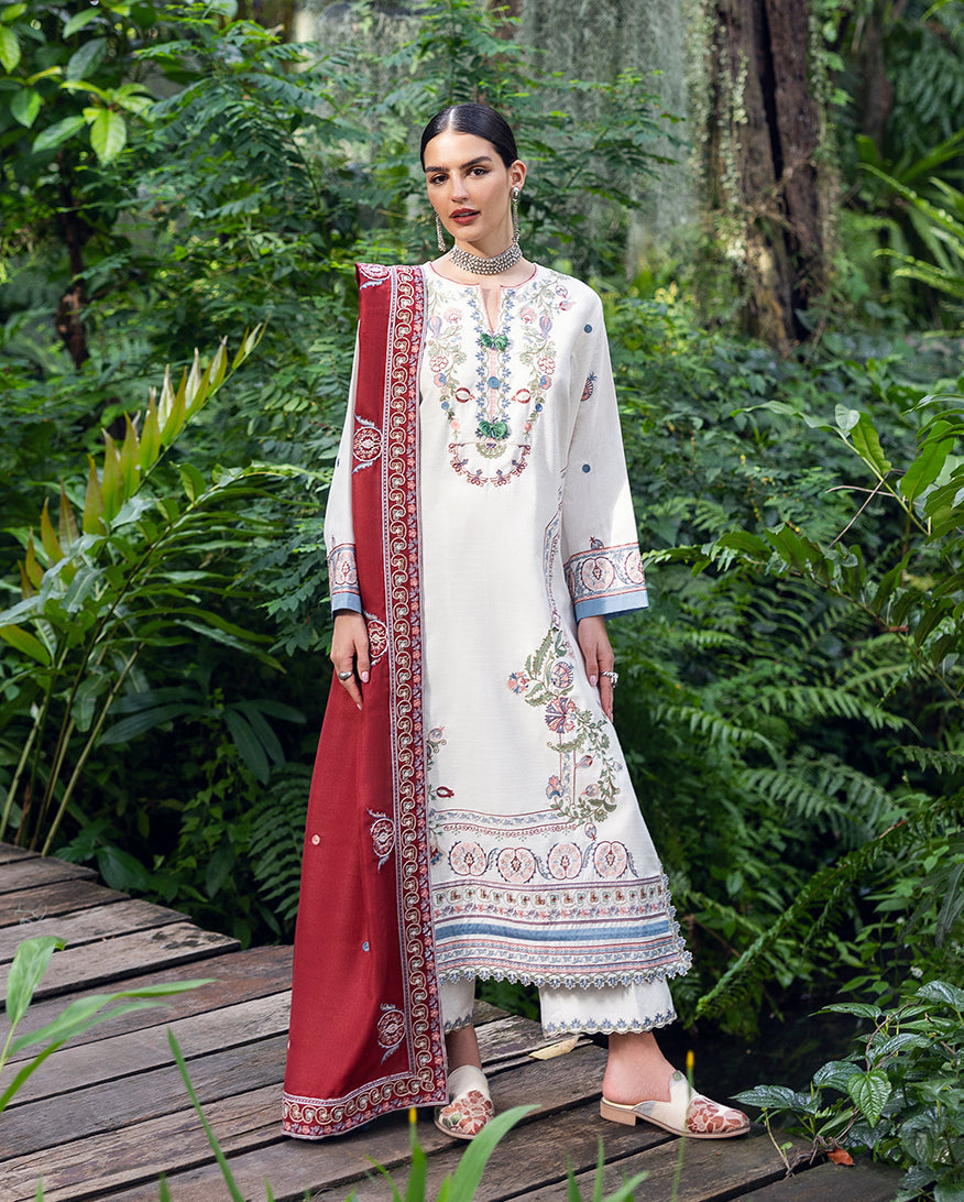 Mushq | Hemline Karandi | Coper Blaze - Casual Dress - available at Maria Faisal in UK and USA.