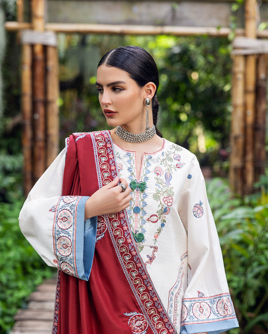 Mushq | Hemline Karandi | Coper Blaze - Casual Dress - available at Maria Faisal in UK and USA.