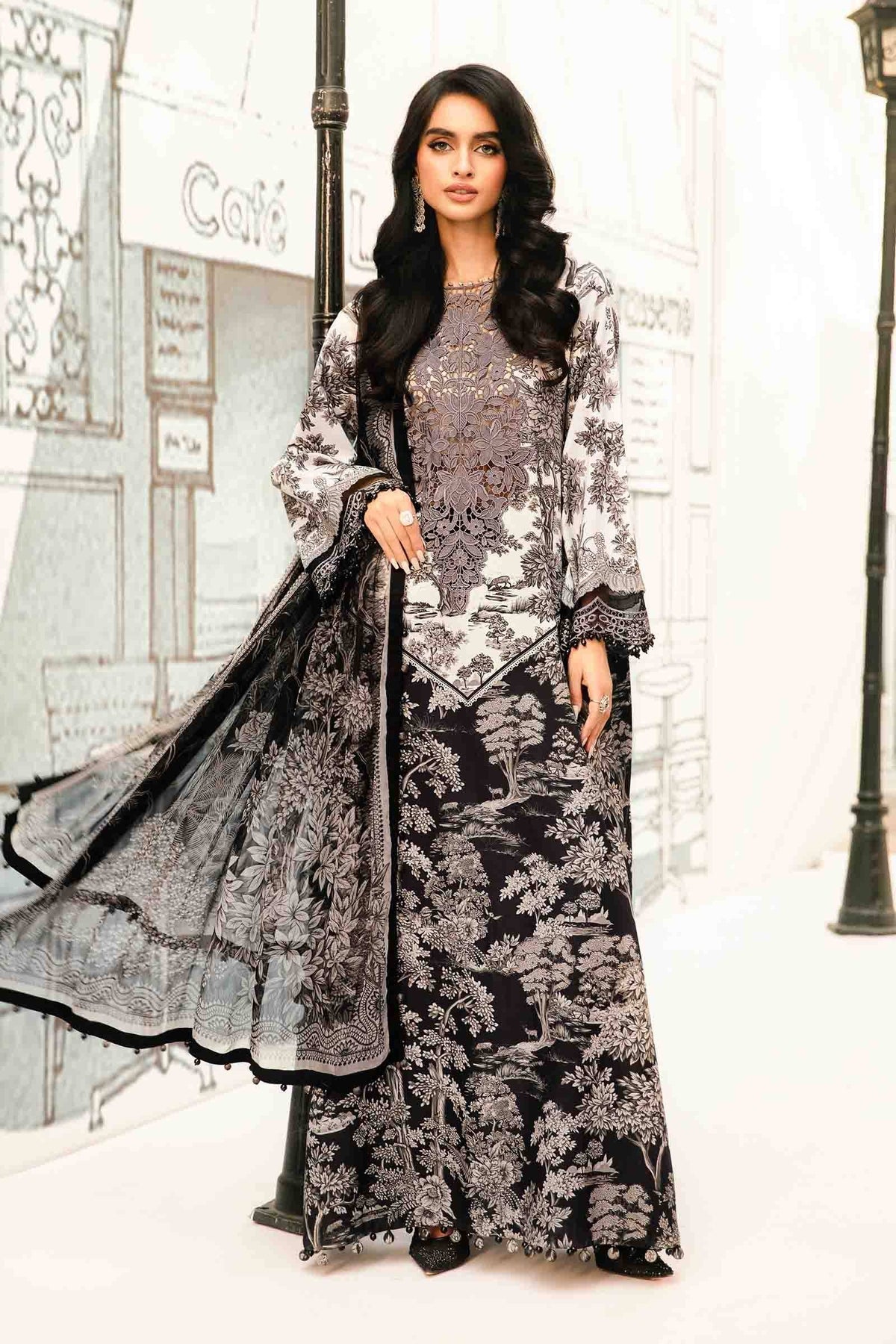 Maria B | M Prints Summer 25 | MPT-2608-B by Maria Faisal - Registered Vendor of : Maria B - type : Ladies Clothes - 100% original wedding dresses