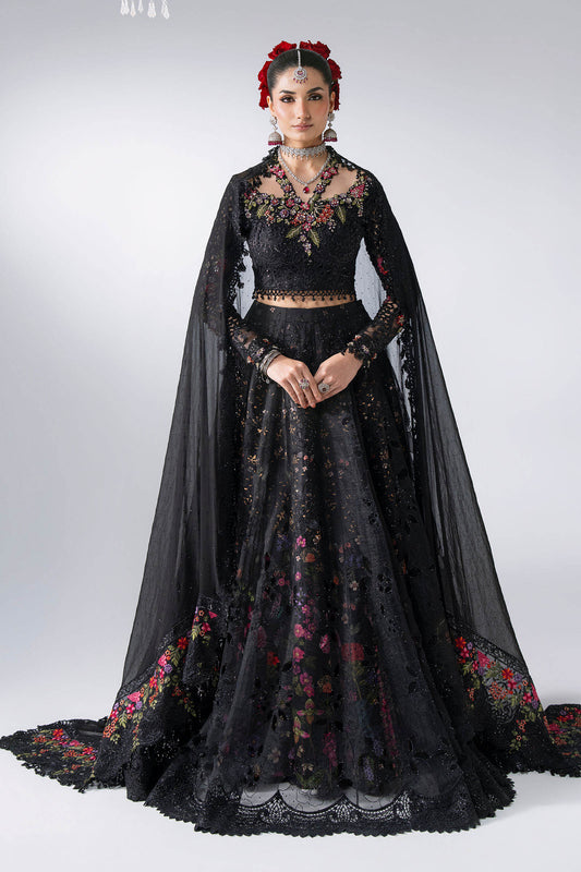 Maria B | Mbroidered Wedding Formals 26 | BD-3101-Obsidian Garden - Wedding Dress - available at Maria Faisal in UK and USA.
