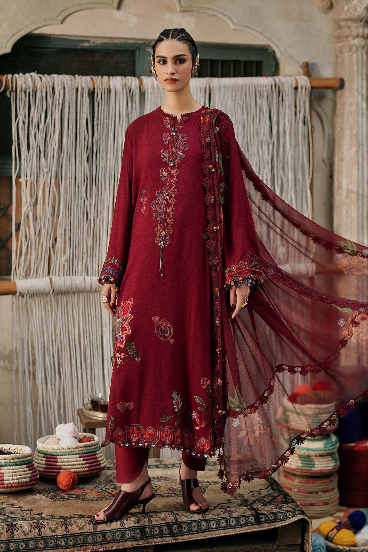 Maria B | M Prints Winter Fall 2026 | MPT-3110-A - Luxury Dress - available at Maria Faisal in UK and USA.