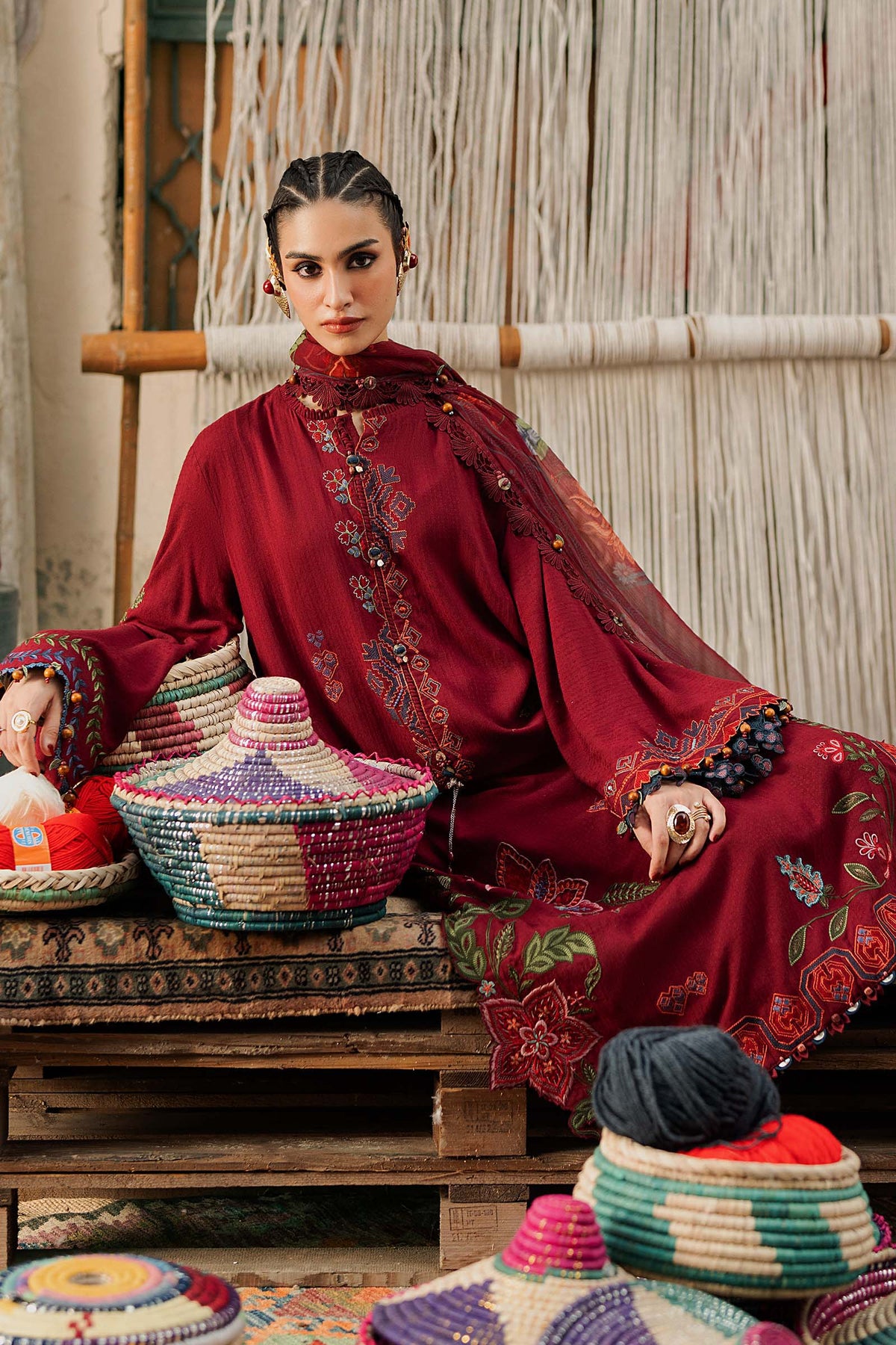 Maria B | M Prints Winter Fall 2026 | MPT-3110-A - Luxury Dress - available at Maria Faisal in UK and USA.
