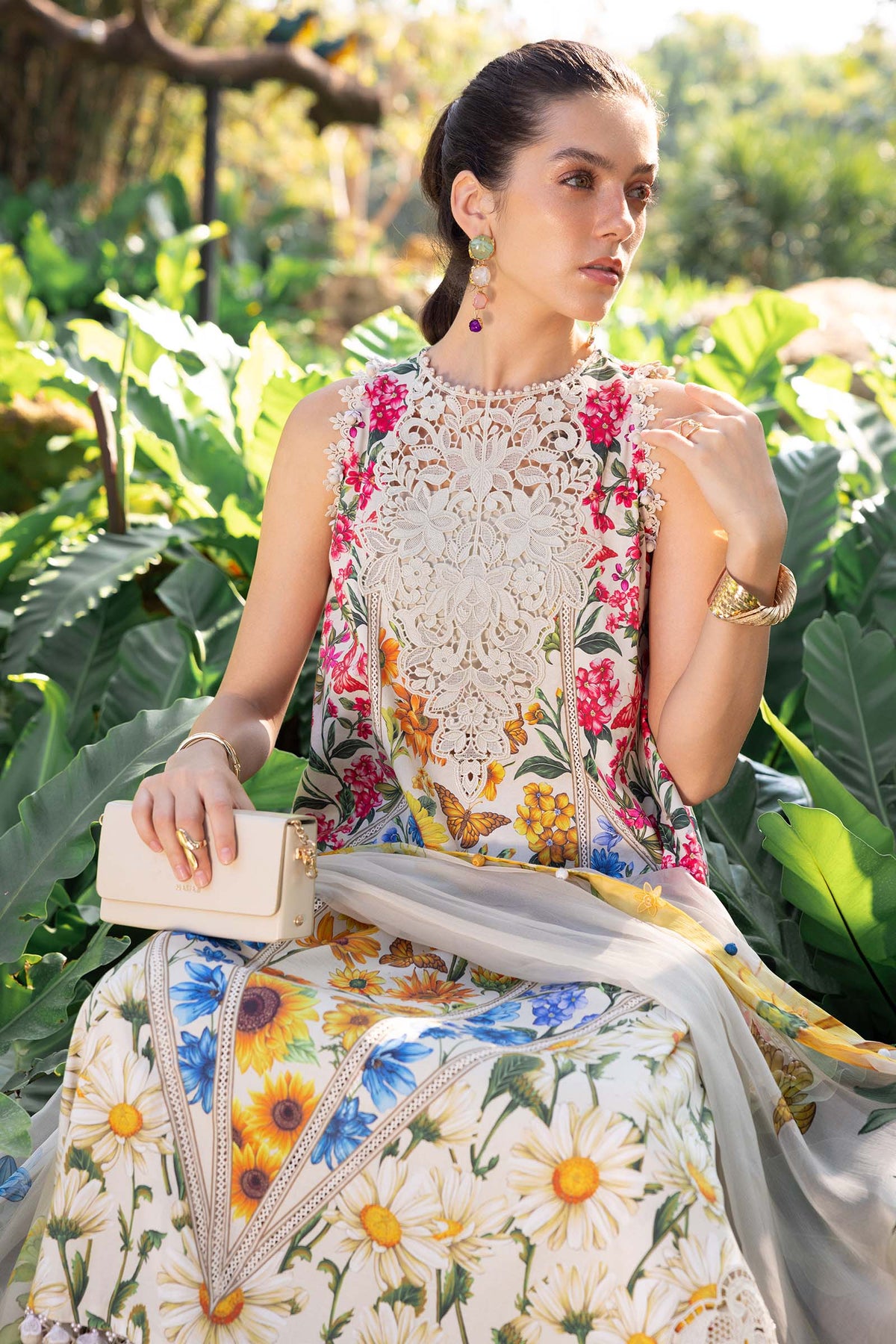 Yellow Lawn Long Shirt with Pants - Maria B | M Prints Eid'26 | MPT-2910-A - Ladies Clothes - Maria Faisal