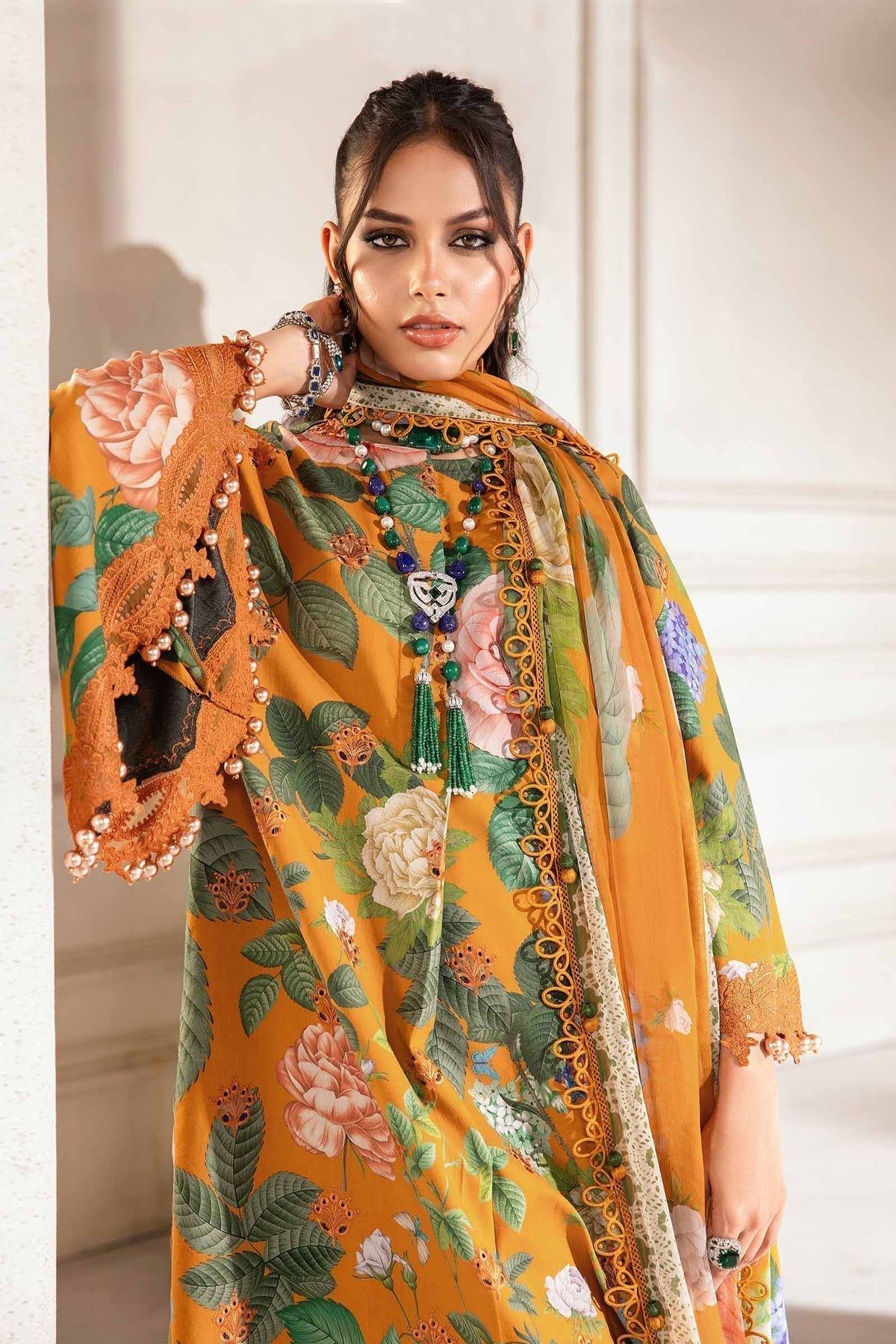 Maria.B | M Print Eid Edit | MPT-2210-B - Designer Dress with Intricate embroidery and embellishments. Shop elegent wedding dress at Maria Faisal.