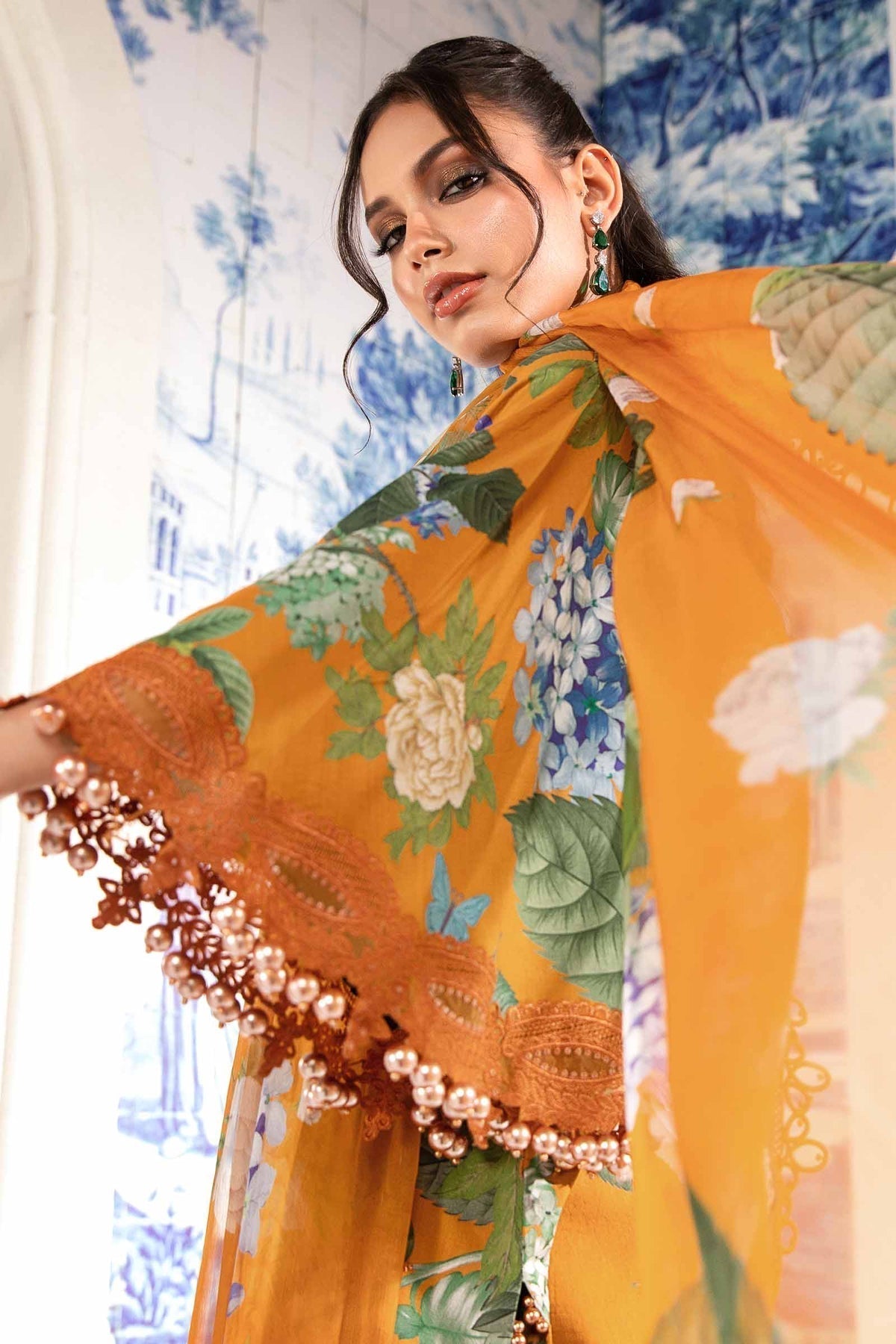 Maria.B | M Print Eid Edit | MPT-2210-B - Designer Dress with Intricate embroidery and embellishments. Shop elegent wedding dress at Maria Faisal.