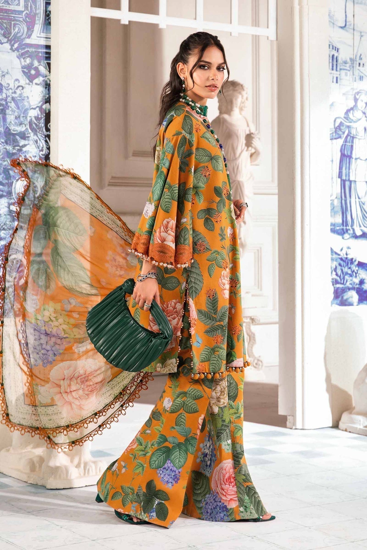 Maria.B | M Print Eid Edit | MPT-2210-B - Designer Dress with Intricate embroidery and embellishments. Shop elegent wedding dress at Maria Faisal.