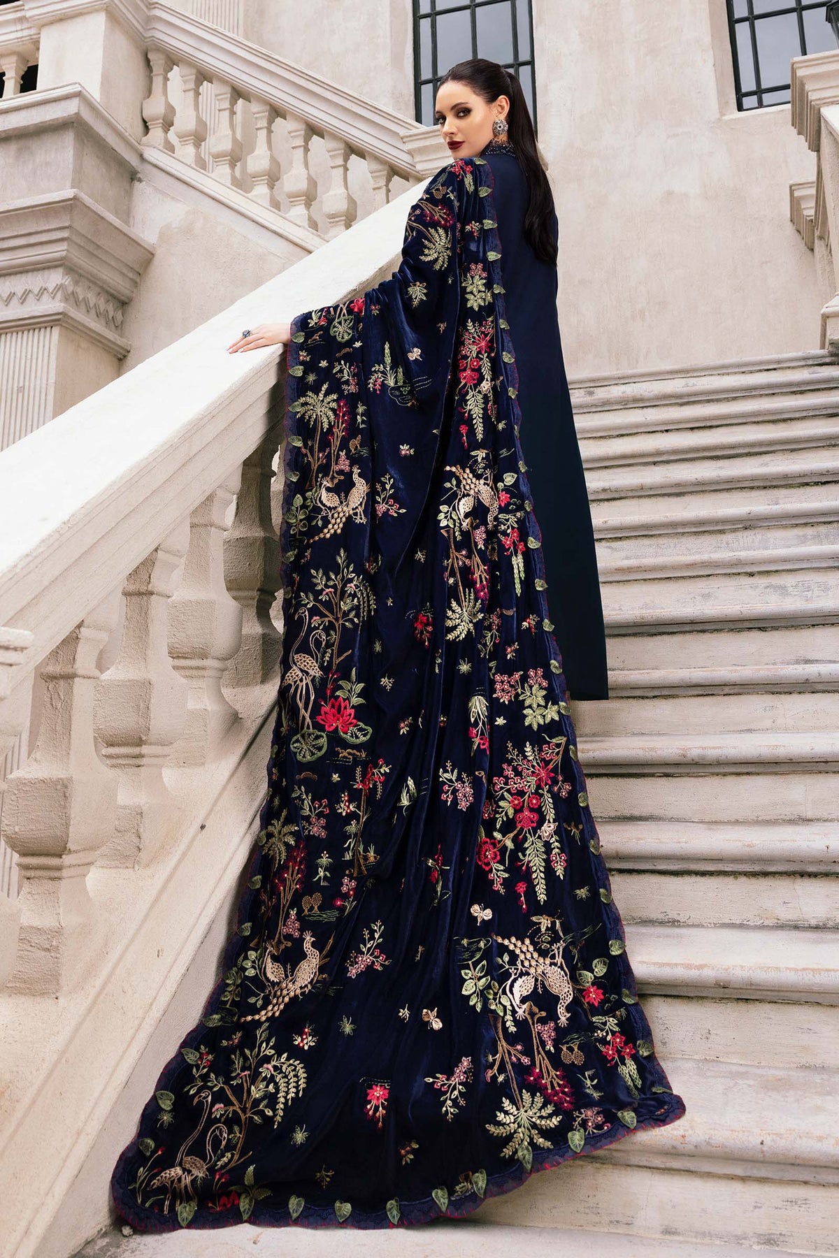 Maria B | Winter Luxe 25 | WL-1312 - Casual Dress - available at Maria Faisal in UK and USA.