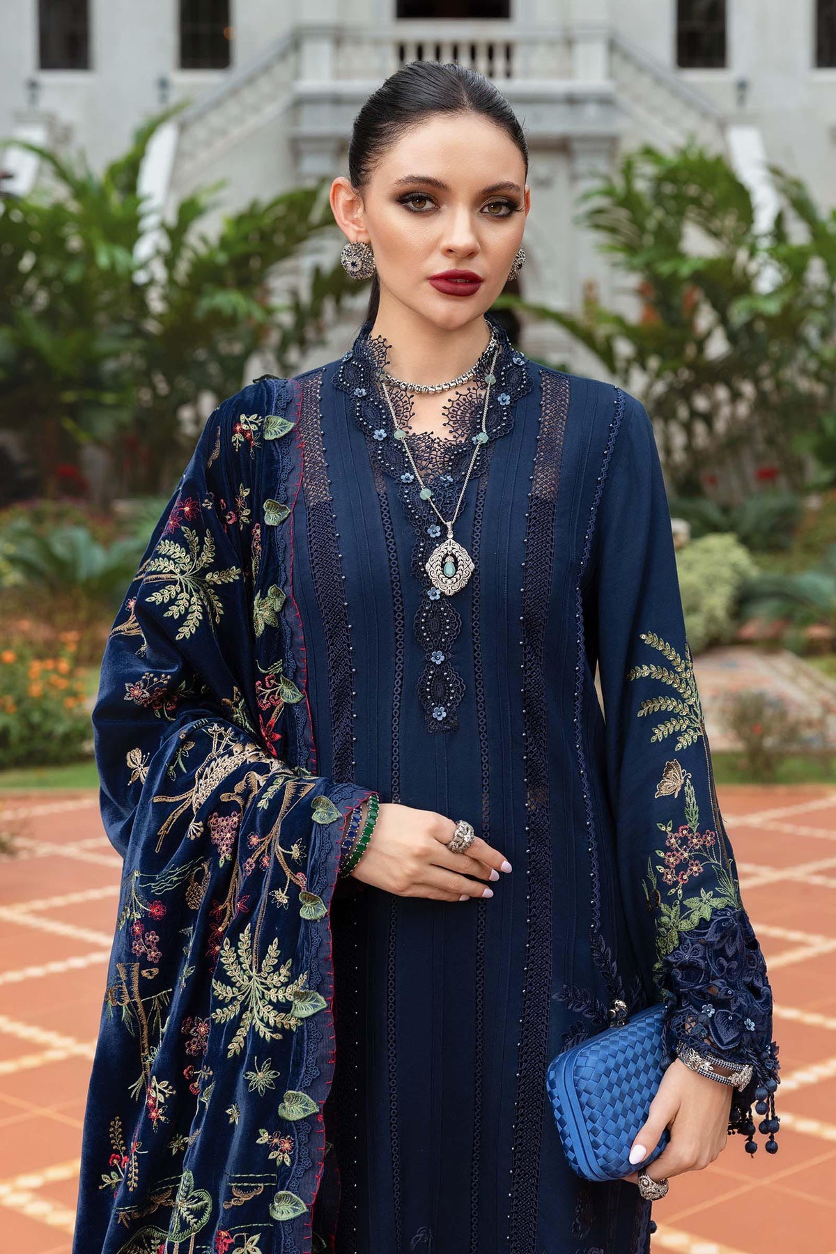 Maria B | Winter Luxe 25 | WL-1312 - Casual Dress - available at Maria Faisal in UK and USA.