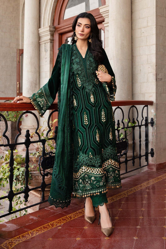 Maria B | Winter Luxe 24 | Velvet DL-1212 - Ladies Clothes - Maria Faisal