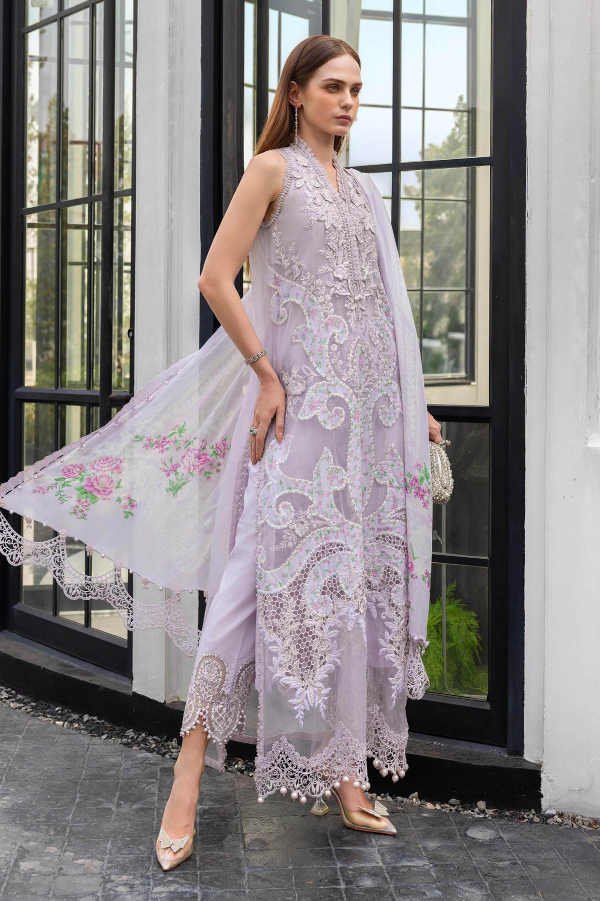 Maria B | luxury Lawn 26 | EL-26-12 - Luxury Dress - available at Maria Faisal in UK and USA.