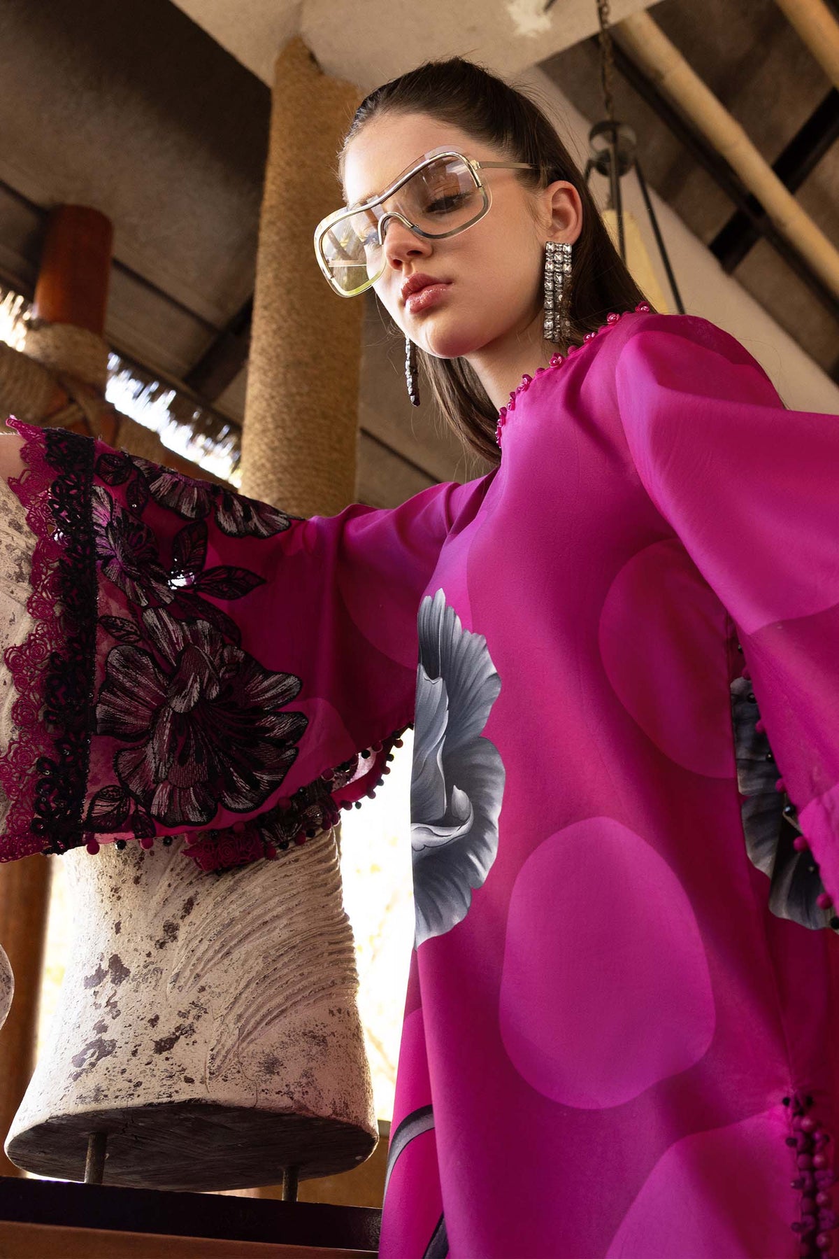 Pink Long Shirt with Pants - Maria B | M Prints Eid'26 | MPT-2913-B - Ladies Clothes - Maria Faisal
