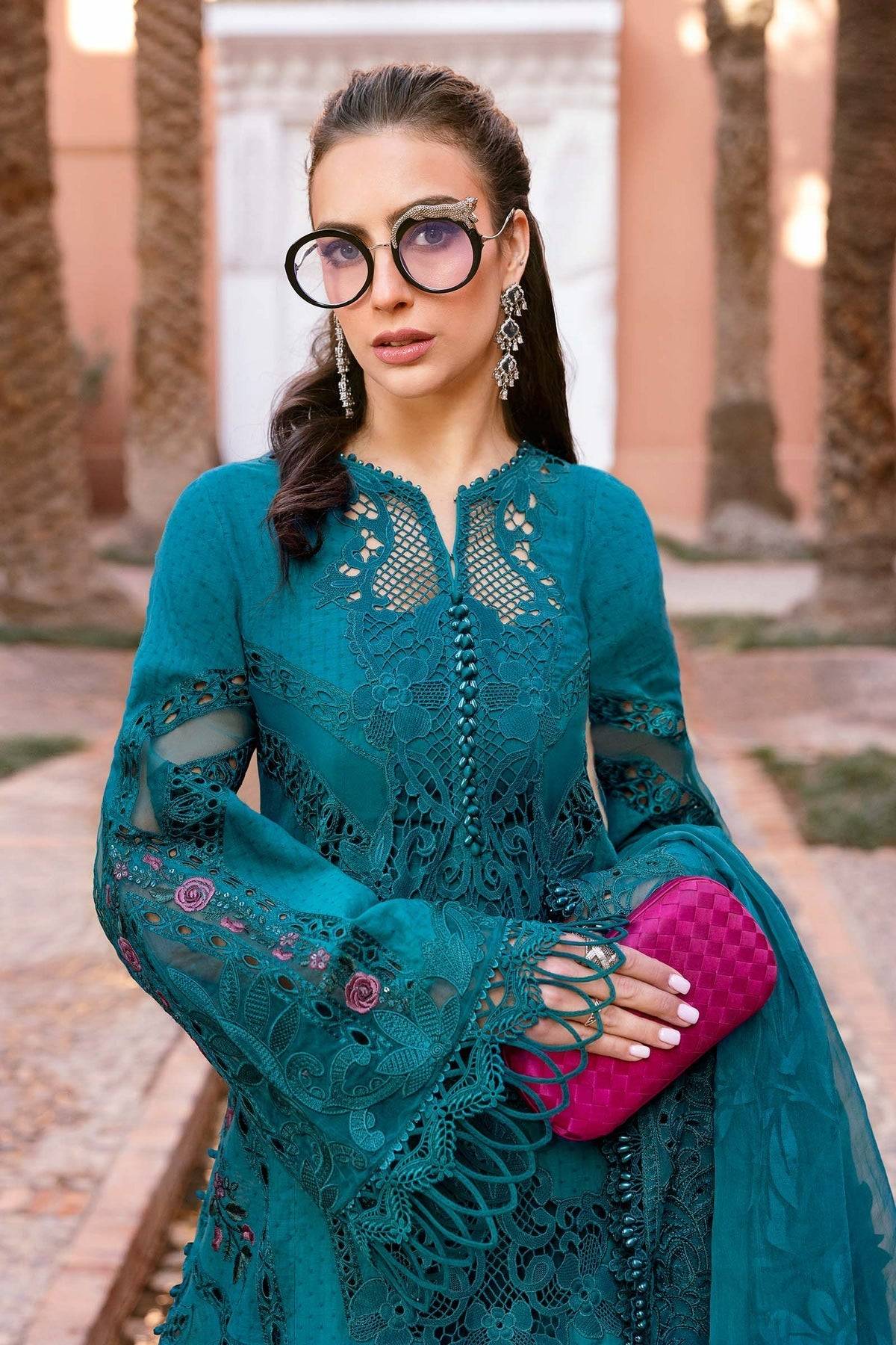 Maria B | Luxury Lawn 25 | D-2513-B by Maria Faisal - Registered Vendor of : Maria B - type : Ladies Clothes - 100% original wedding dresses