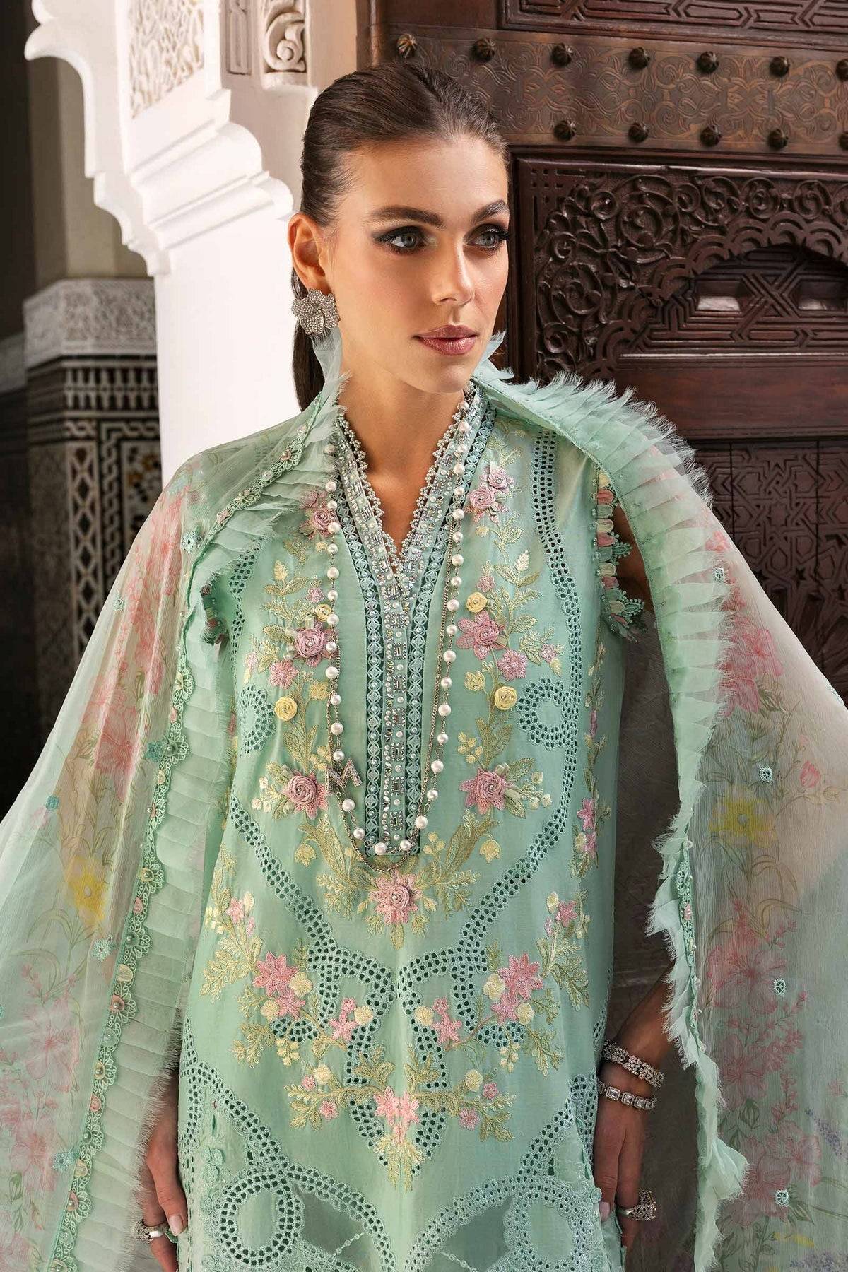 Maria B | Luxury Lawn 25 | D-2514-A by Maria Faisal - Registered Vendor of : Maria B - type : Ladies Clothes - 100% original wedding dresses