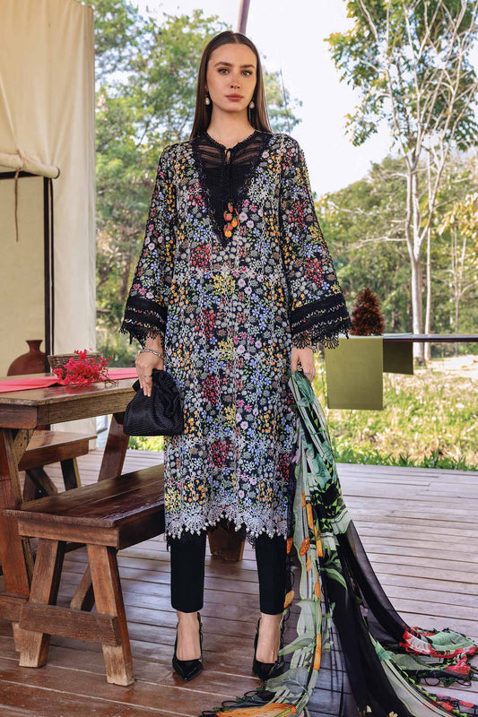 Black Long Shirt with Pants - Maria B | M Prints Eid'26 | MPT-2914-B - Ladies Clothes - Maria Faisal