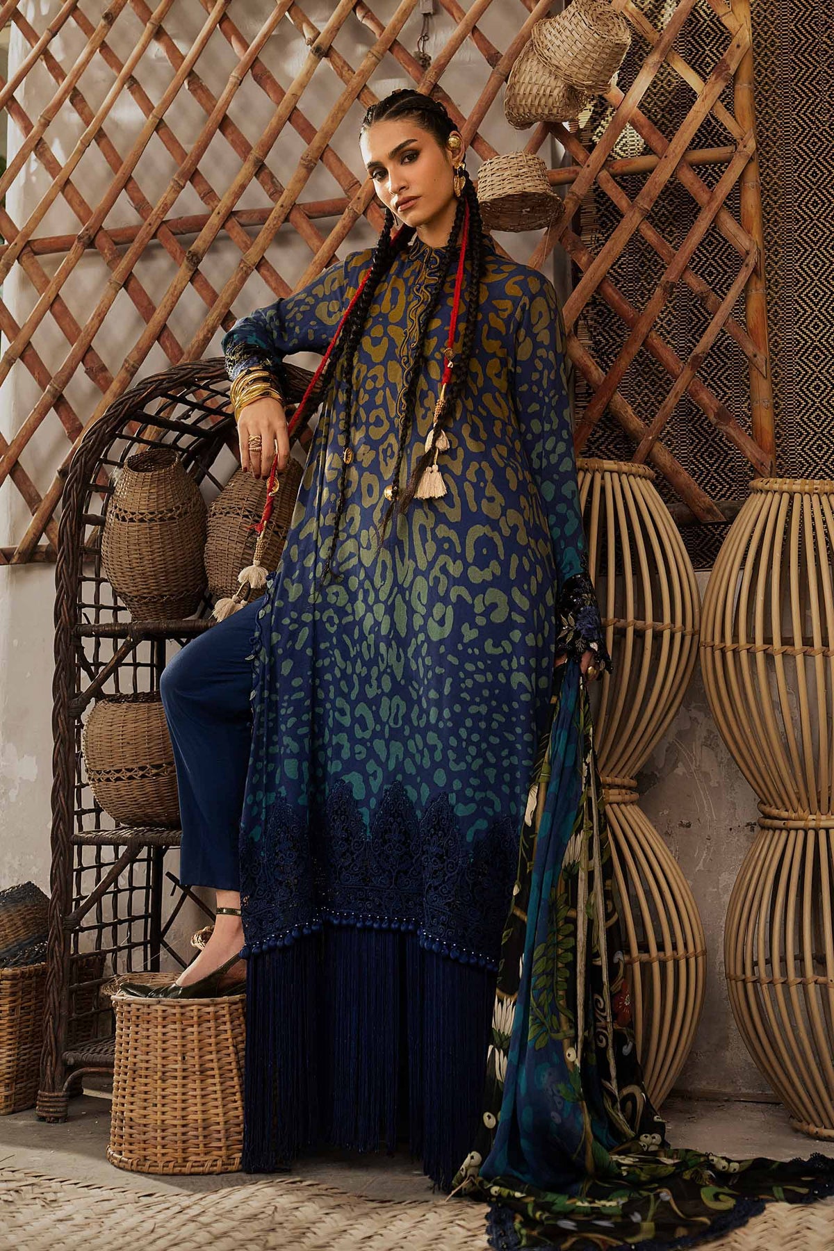 Maria B | M Prints Winter Fall 2026 | MPT-3101-B - Luxury Dress - available at Maria Faisal in UK and USA.