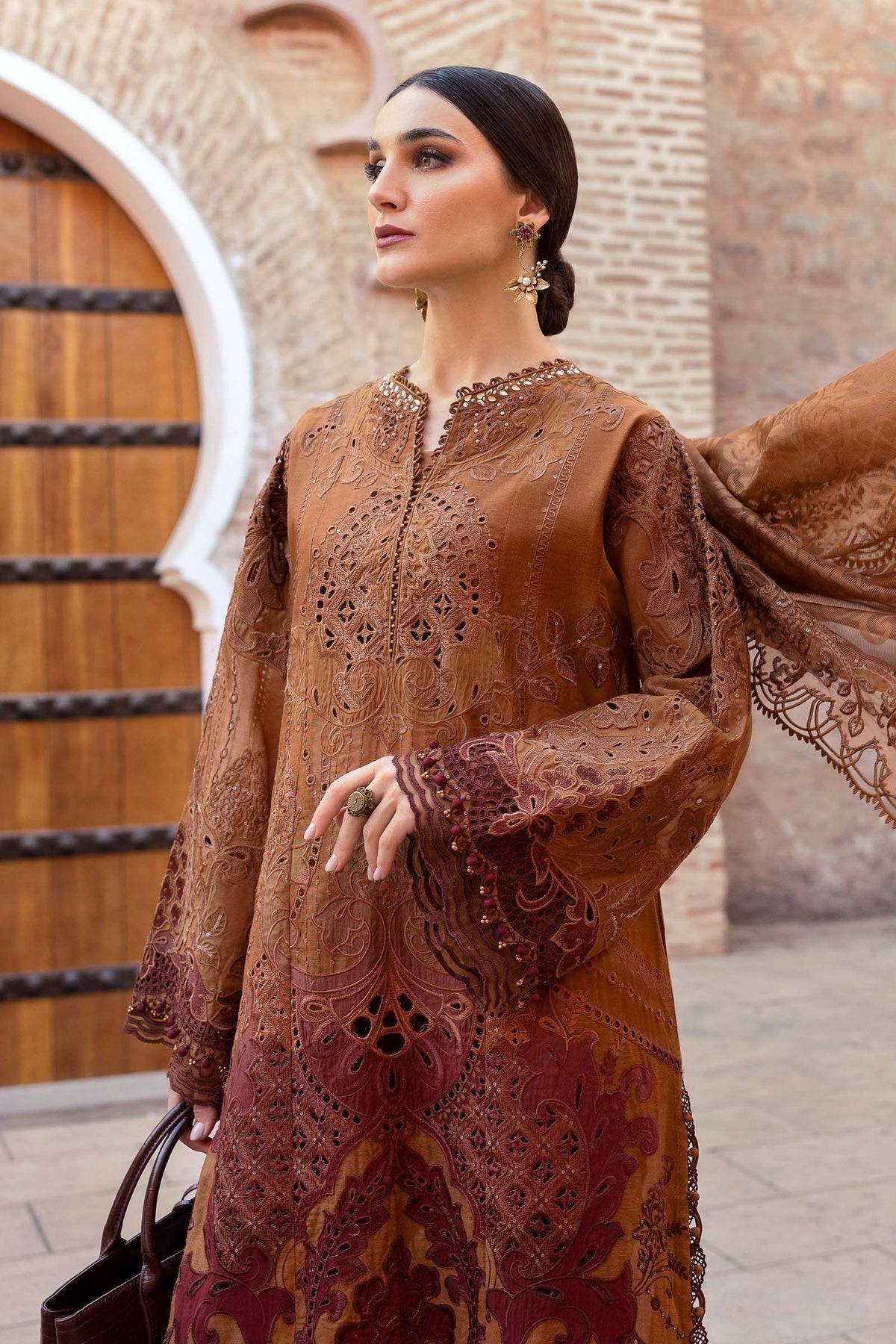 Maria B | Luxury Lawn 25 | D-2501-B by Maria Faisal - Registered Vendor of : Maria B - type : Ladies Clothes - 100% original wedding dresses