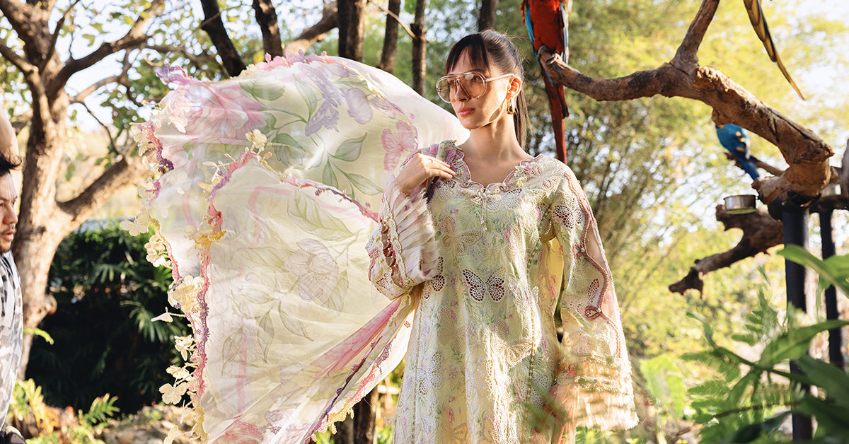 Yellow Long Shirt with Pants - Maria B | M Prints Eid'26 | MPT-2901-B - Ladies Clothes - Maria Faisal