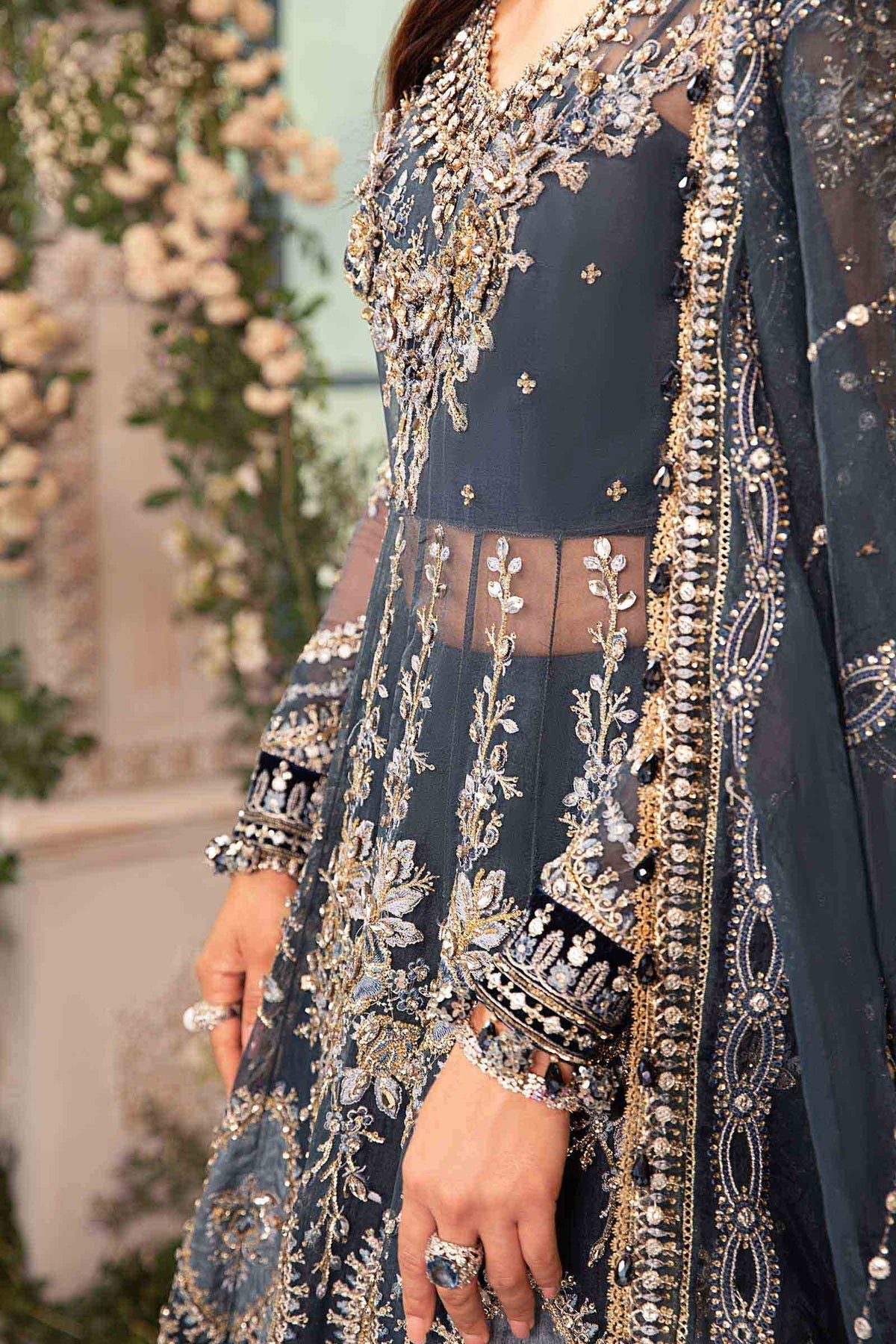 Maria B | Mbroidered Formals 24| Organza Suit | BD-2901 - Designer Dress with Intricate embroidery and embellishments. Shop elegent wedding dress at Maria Faisal.