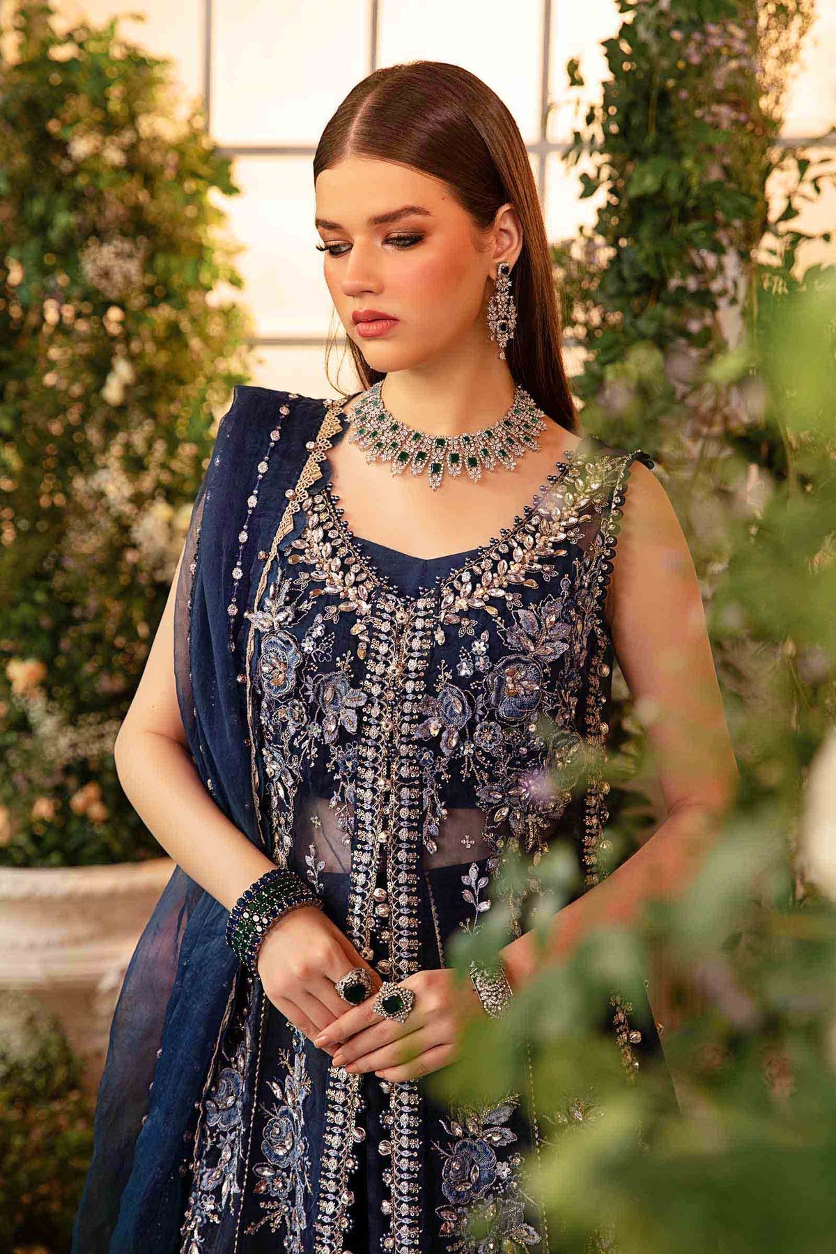 Maria B | Mbroidered Formals 24| Organza Suit | BD-2901 - Designer Dress with Intricate embroidery and embellishments. Shop elegent wedding dress at Maria Faisal.