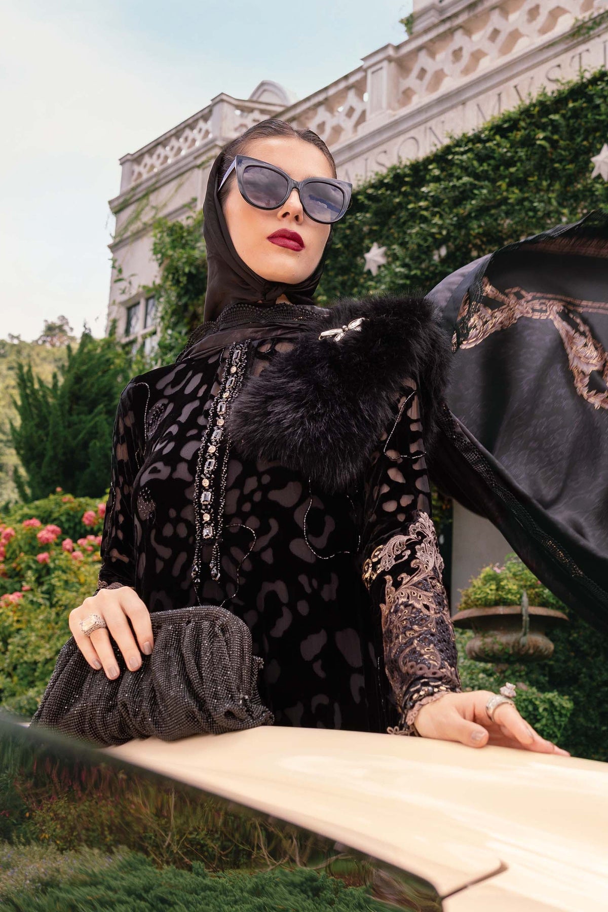 Maria B | Winter Luxe 25 | WL-1301 - Casual Dress - available at Maria Faisal in UK and USA.