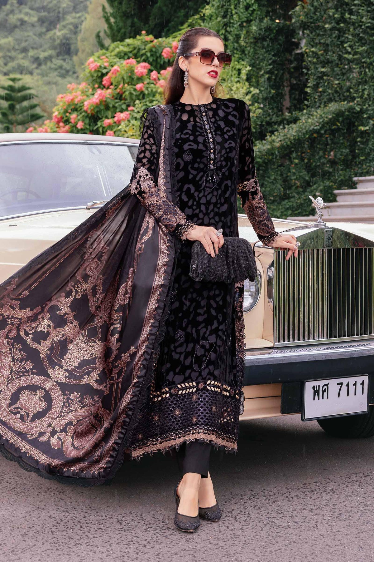 Maria B | Winter Luxe 25 | WL-1301 - Casual Dress - available at Maria Faisal in UK and USA.