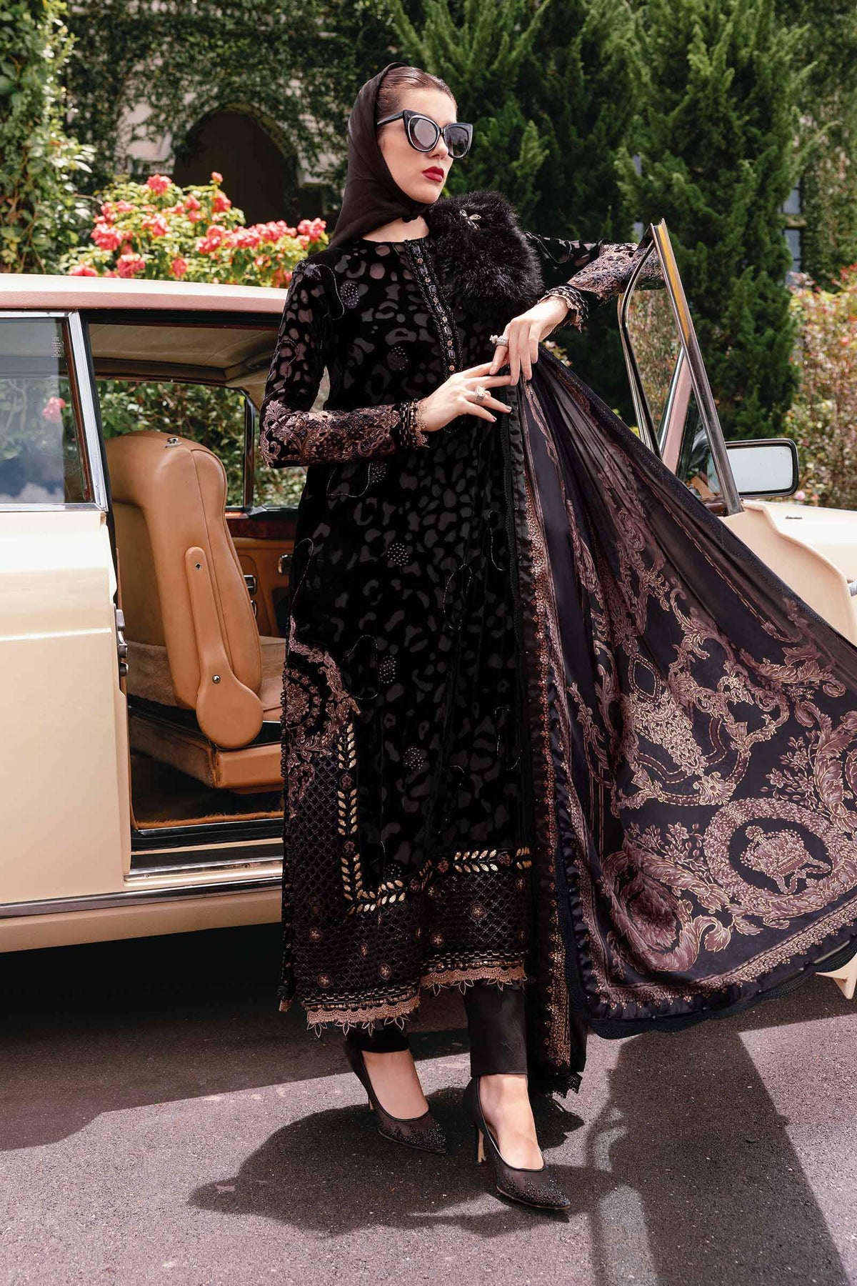 Maria B | Winter Luxe 25 | WL-1301 - Casual Dress - available at Maria Faisal in UK and USA.