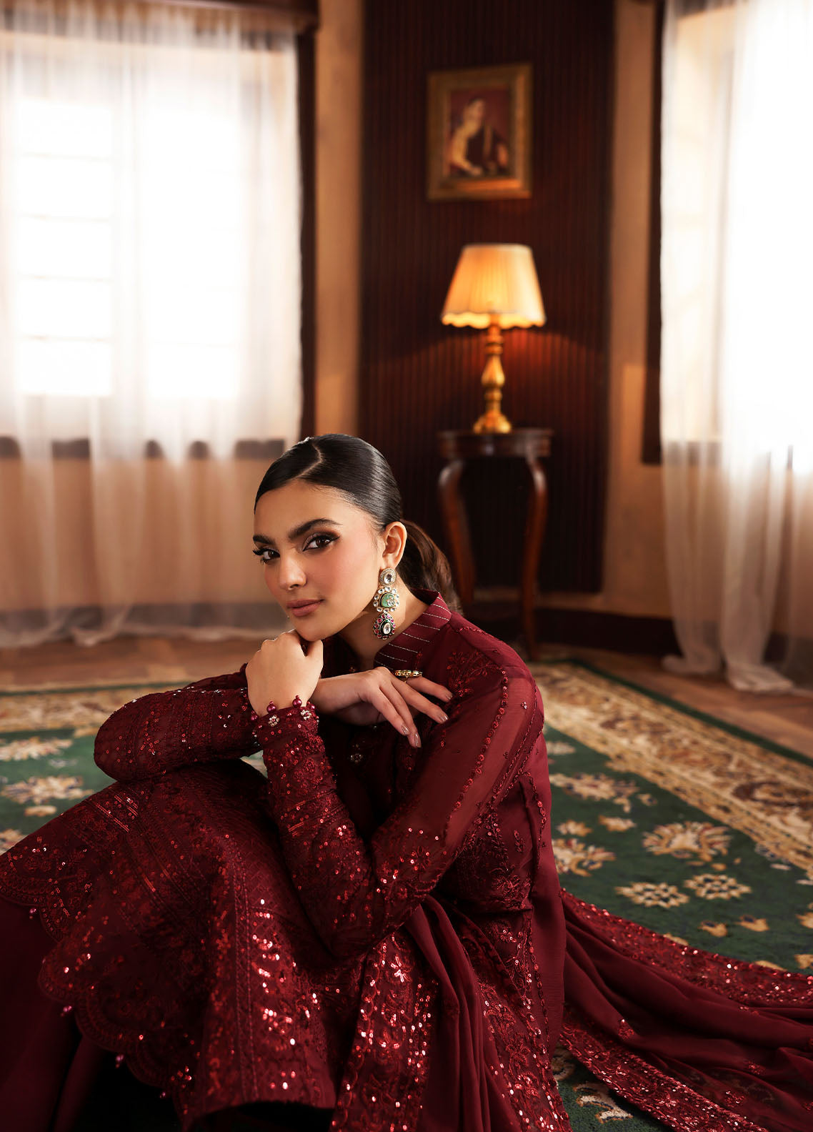 Gulaal | I Evayna Embroidered Chiffon | Vezeen - Ladies Clothes - Maria Faisal