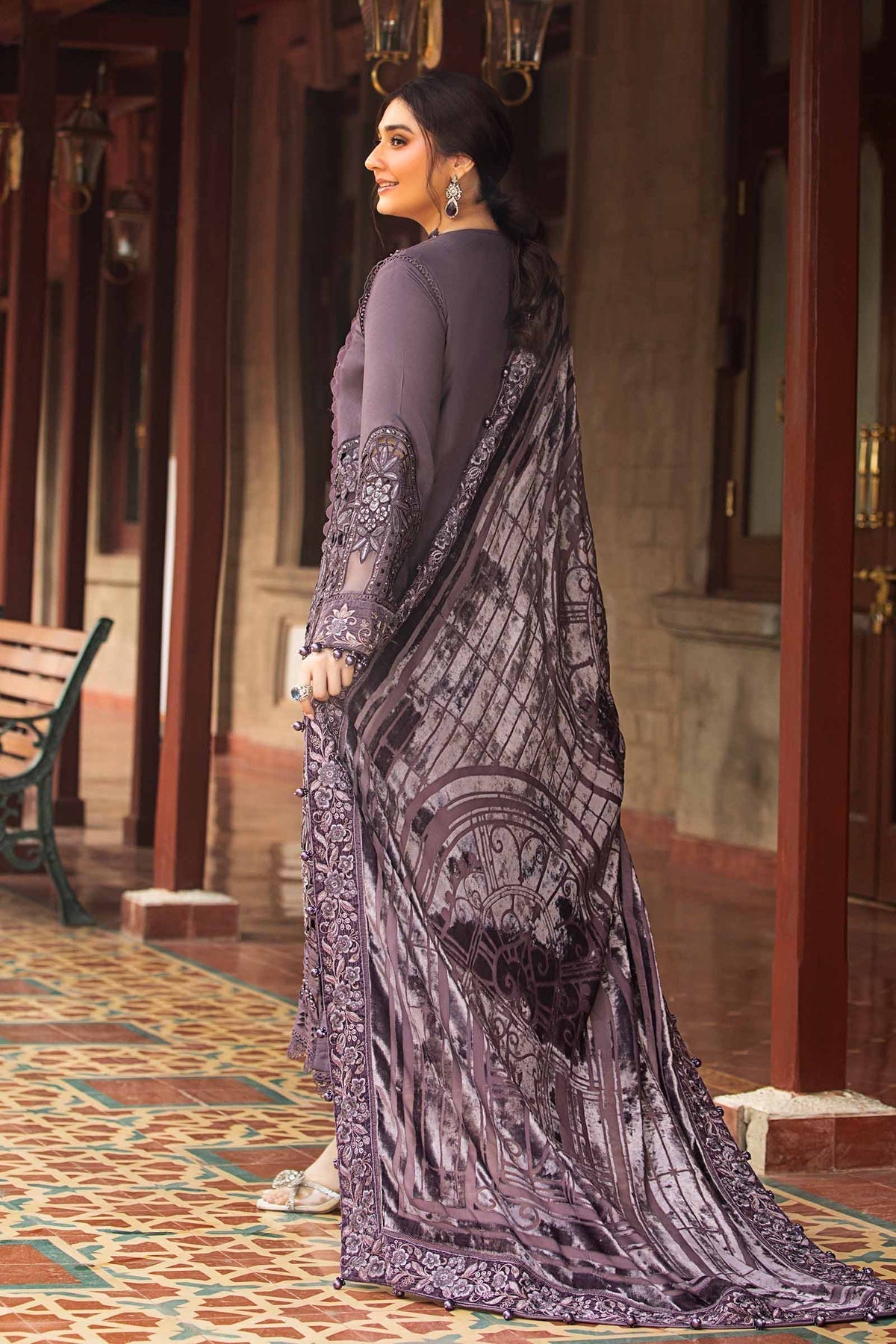 Maria B | Winter Luxe 24 | Velvet DL-1202 - Ladies Clothes - Maria Faisal