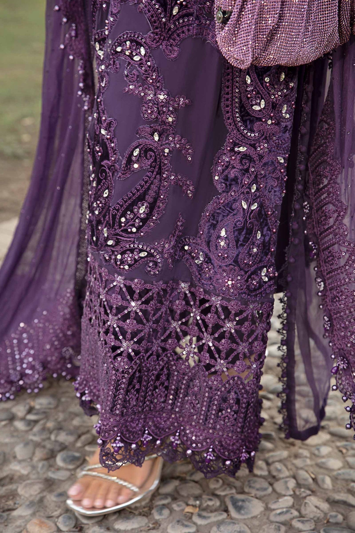 Maria B | Chiffon Formals 24 | Chiffon Suit | MPC-24-102 - Wedding Dress - Maria Faisal