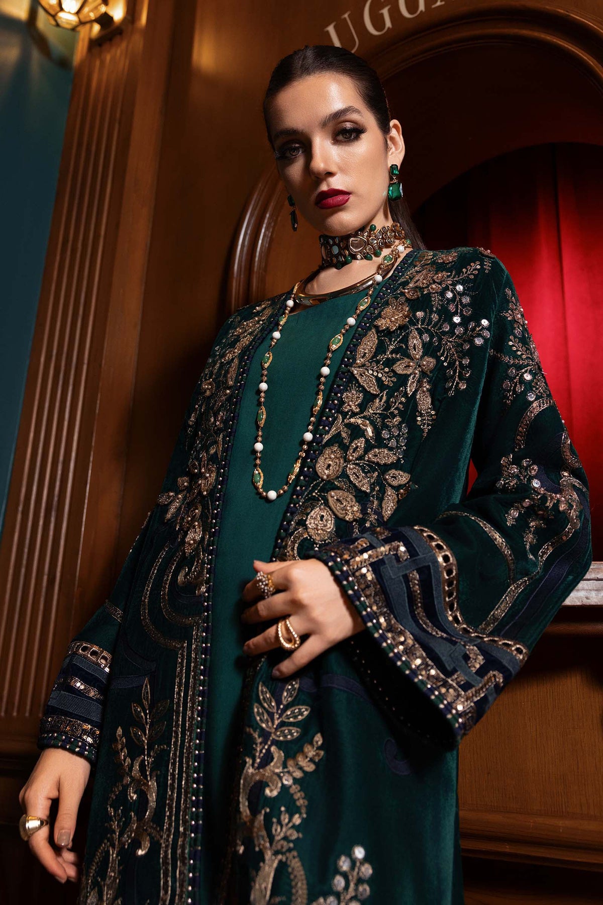 Maria B | Winter Luxe 25 | WL-1302 - Casual Dress - available at Maria Faisal in UK and USA.