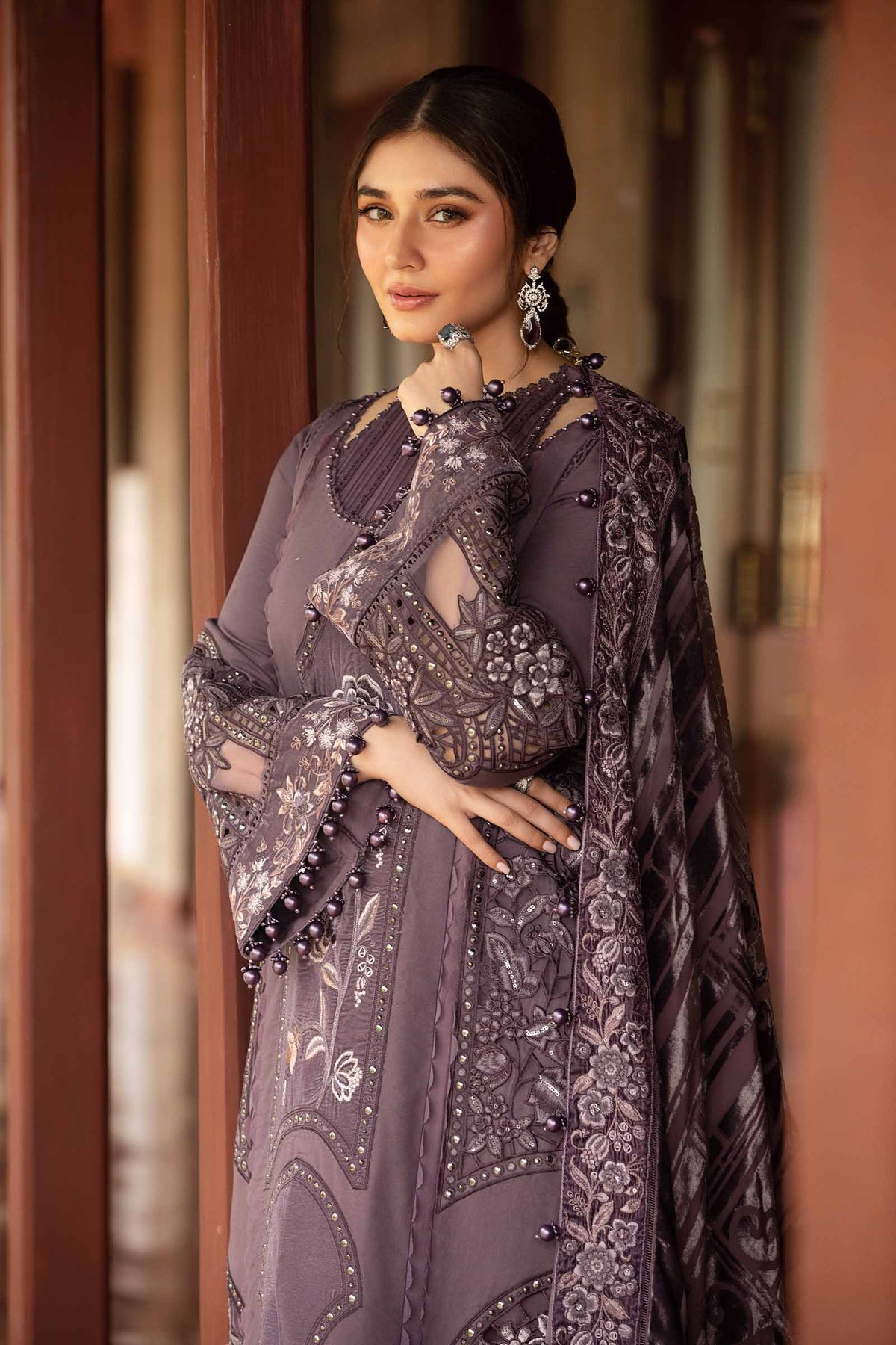 Maria B | Winter Luxe 24 | Velvet DL-1202 - Ladies Clothes - Maria Faisal