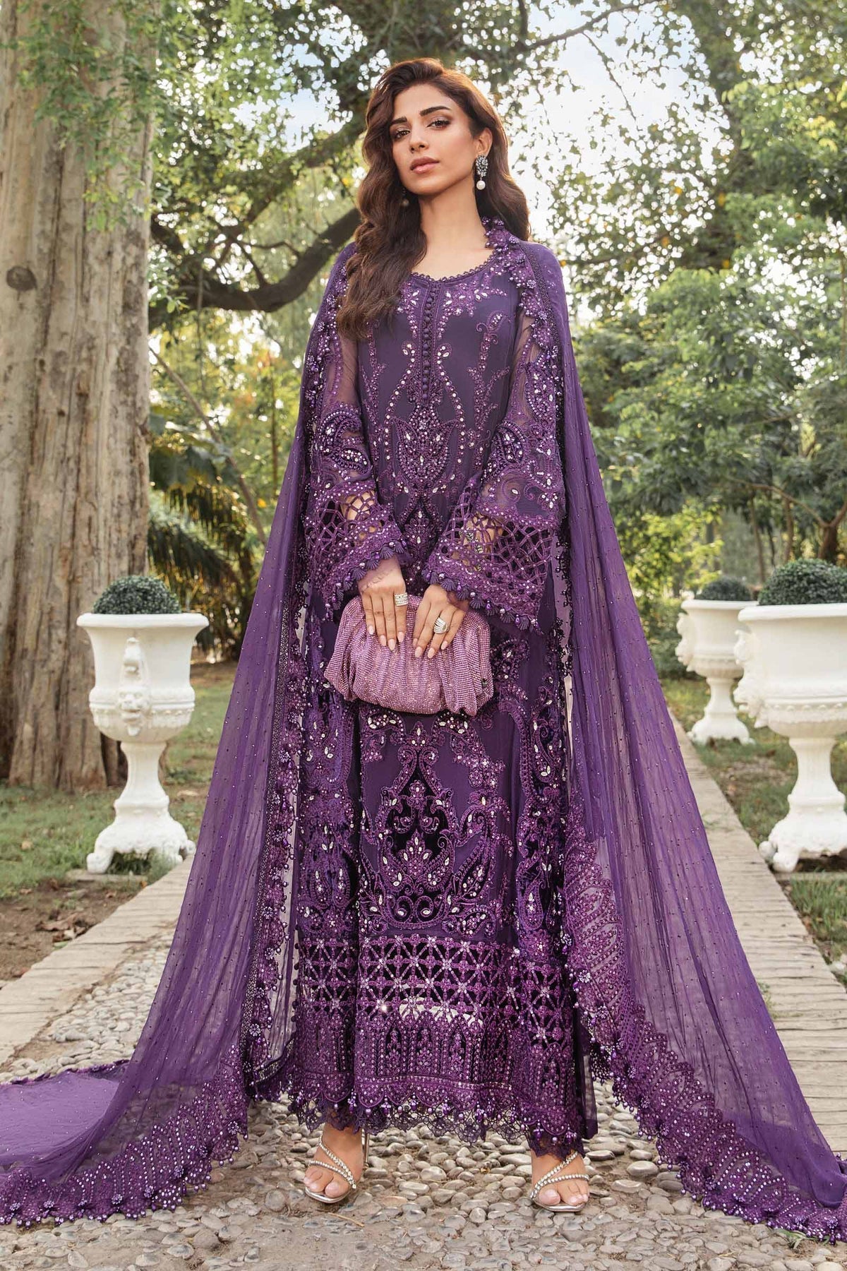 Maria B | Chiffon Formals 24 | Chiffon Suit | MPC-24-102 - Wedding Dress - Maria Faisal