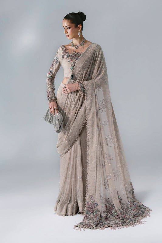 Maria B | Mbroidered Wedding Formals 26 | BD-3103-Moon Grey - Wedding Dress - available at Maria Faisal in UK and USA.