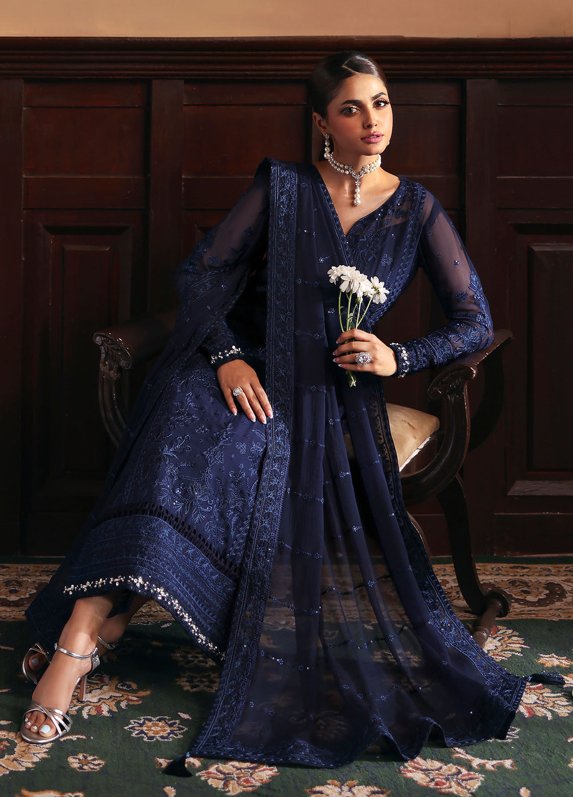 Gulaal | I Evayna Embroidered Chiffon | Leesha - Ladies Clothes - Maria Faisal