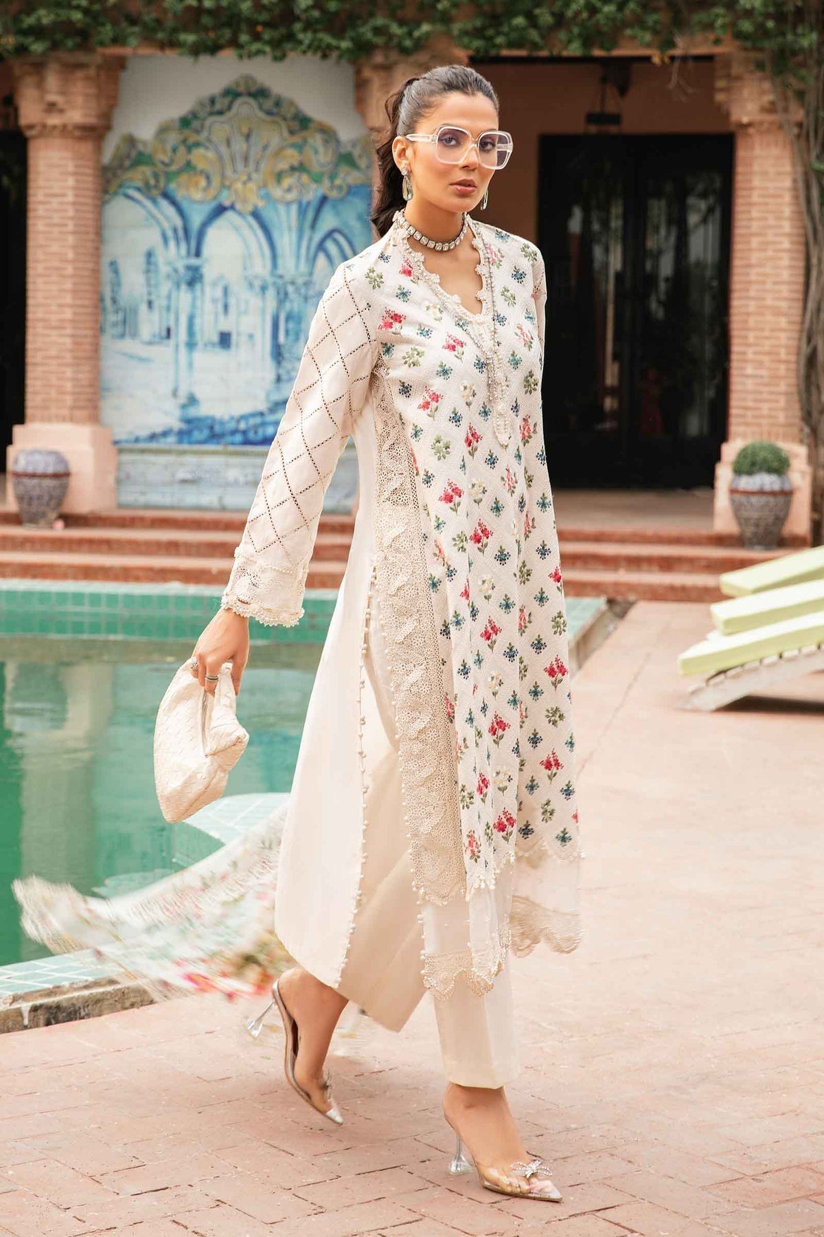 Maria.B | M Print Eid Edit | MPT-2203-A - Designer Dress with Intricate embroidery and embellishments. Shop elegent wedding dress at Maria Faisal.