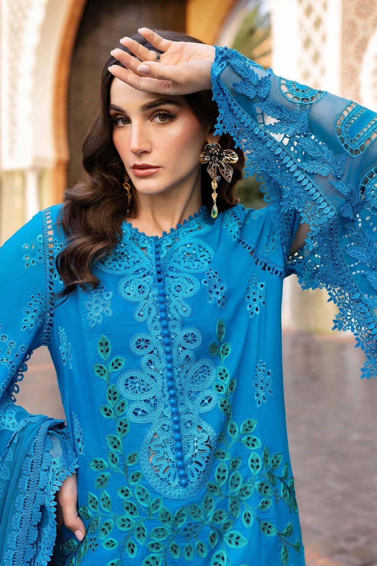 Maria B | Luxury Lawn 25 | D-2503-B by Maria Faisal - Registered Vendor of : Maria B - type : Ladies Clothes - 100% original wedding dresses