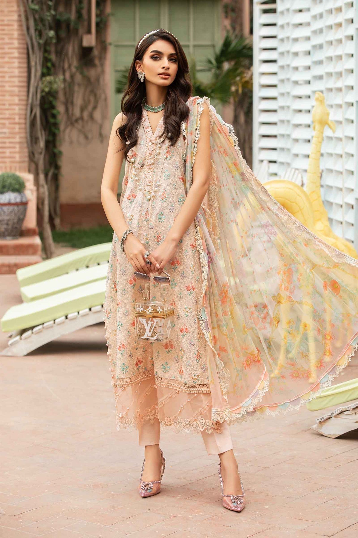 Maria.B | M Print Eid Edit | MPT-2203-B - Designer Dress with Intricate embroidery and embellishments. Shop elegent wedding dress at Maria Faisal.