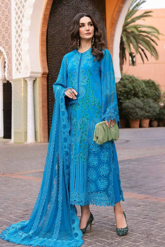 Maria B | Luxury Lawn 25 | D-2503-B by Maria Faisal - Registered Vendor of : Maria B - type : Ladies Clothes - 100% original wedding dresses