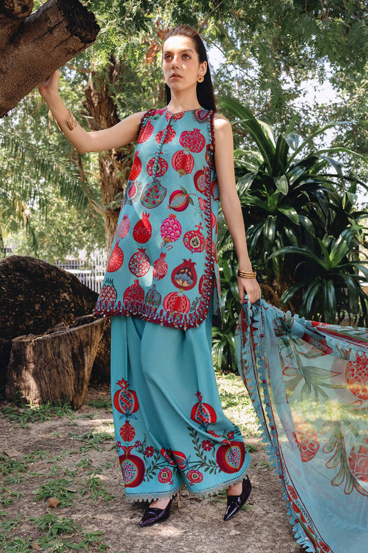 Sea Green Short Shirt with Plazo - Maria B | M Prints Eid'26 | MPT-2903-B - Ladies Clothes - Maria Faisal