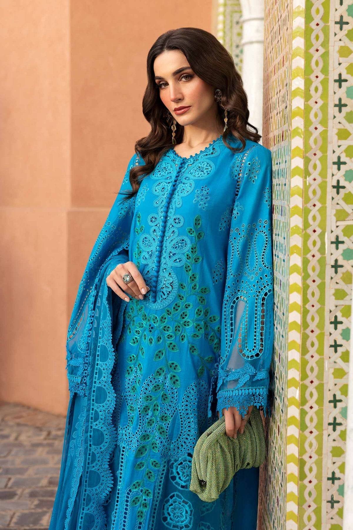 Maria B | Luxury Lawn 25 | D-2503-B by Maria Faisal - Registered Vendor of : Maria B - type : Ladies Clothes - 100% original wedding dresses