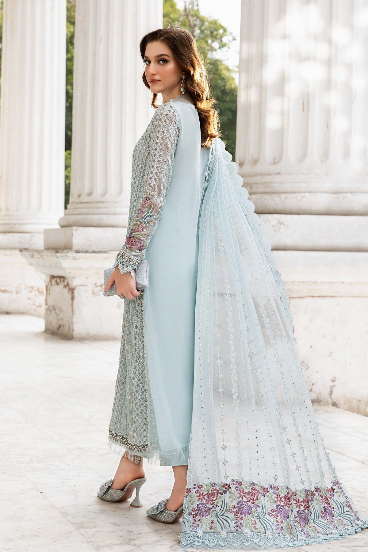 Maria B | Chiffon Formals 24 | Chiffon Suit | MPC-24-103 - Wedding Dress - Maria Faisal