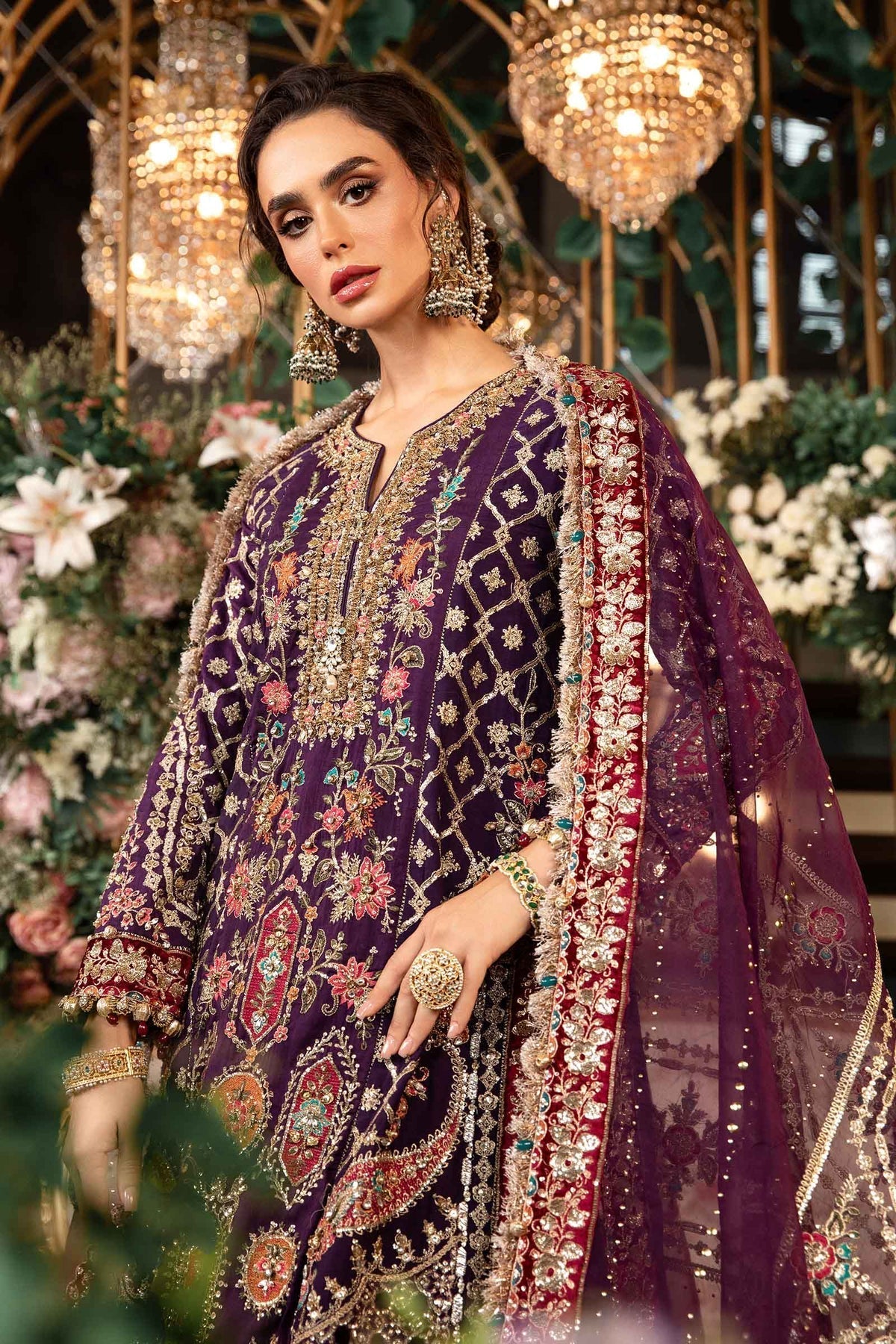 Maria B | Mbroidered Formals 24 | Organza Suit | BD-2903 - Designer Dress with Intricate embroidery and embellishments. Shop elegent wedding dress at Maria Faisal.