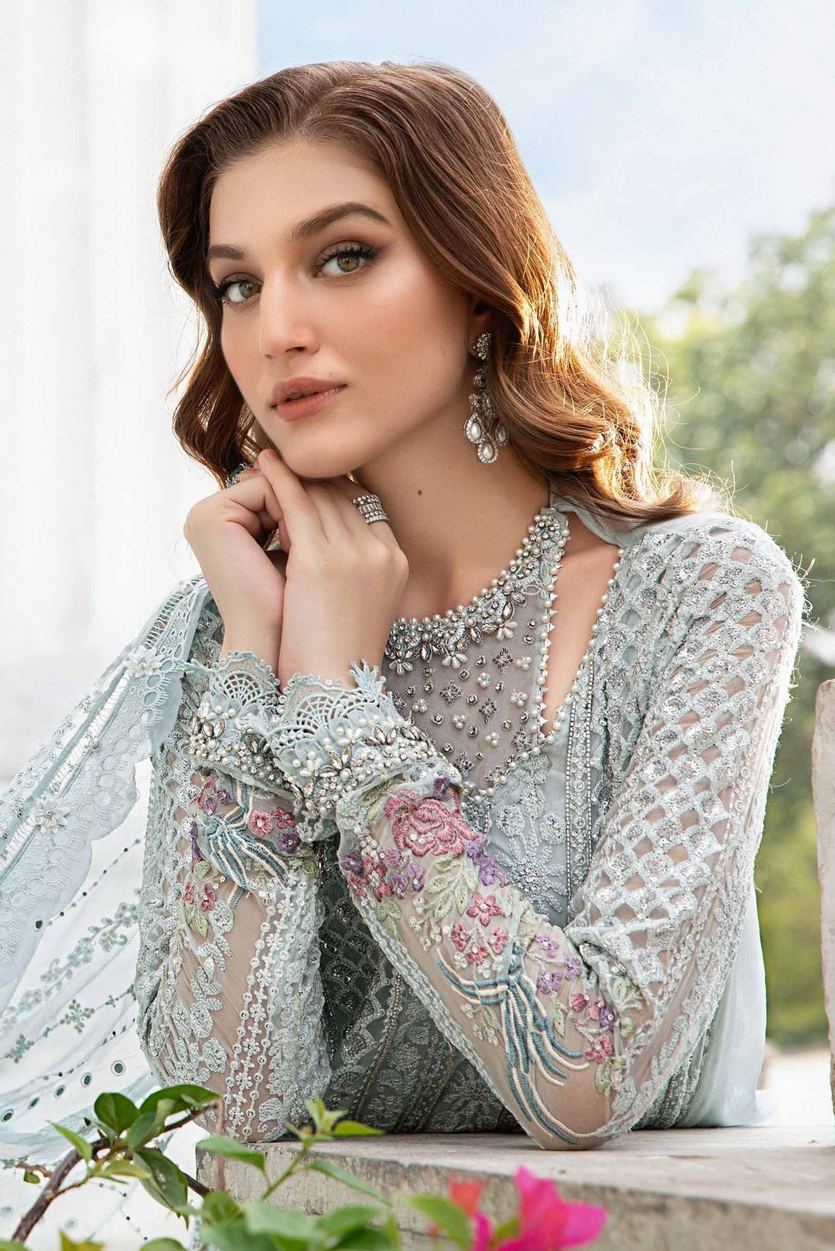 Maria B | Chiffon Formals 24 | Chiffon Suit | MPC-24-103 - Wedding Dress - Maria Faisal