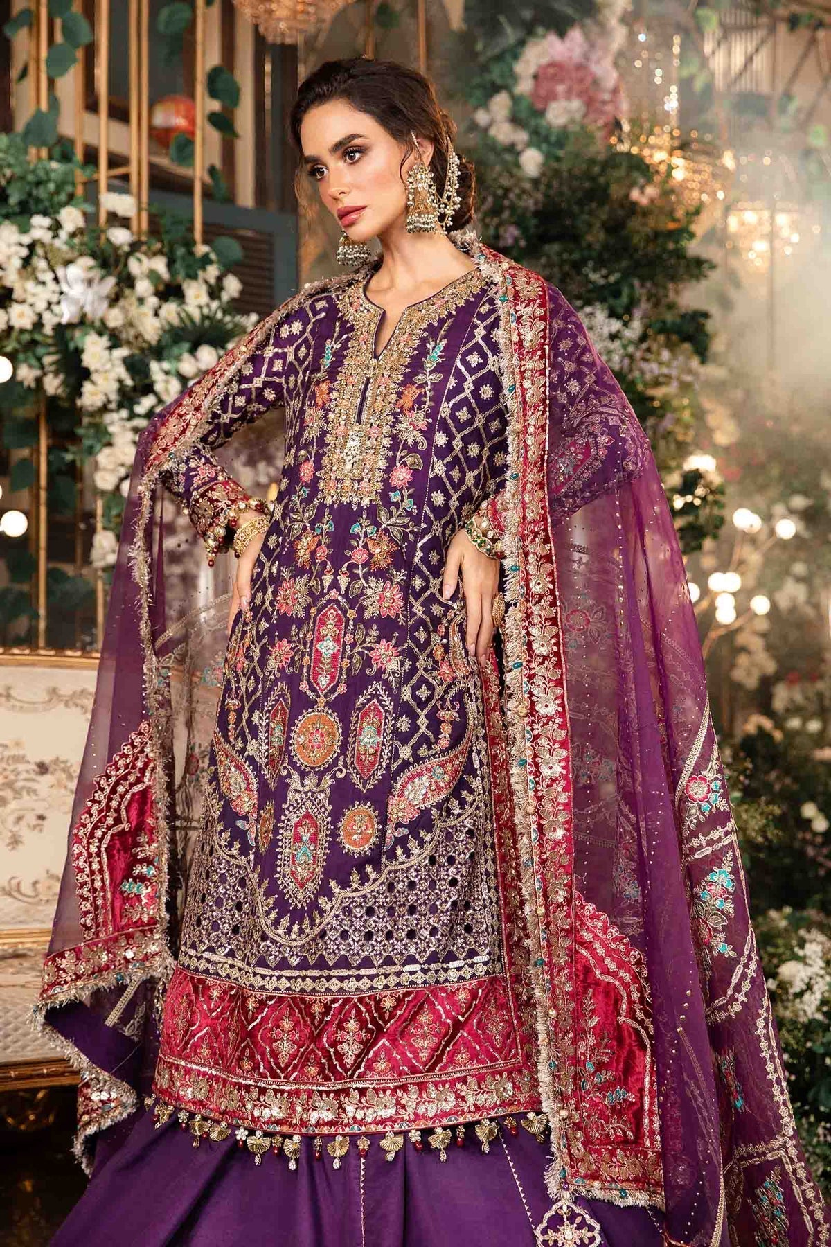 Maria B | Mbroidered Formals 24 | Organza Suit | BD-2903 - Designer Dress with Intricate embroidery and embellishments. Shop elegent wedding dress at Maria Faisal.