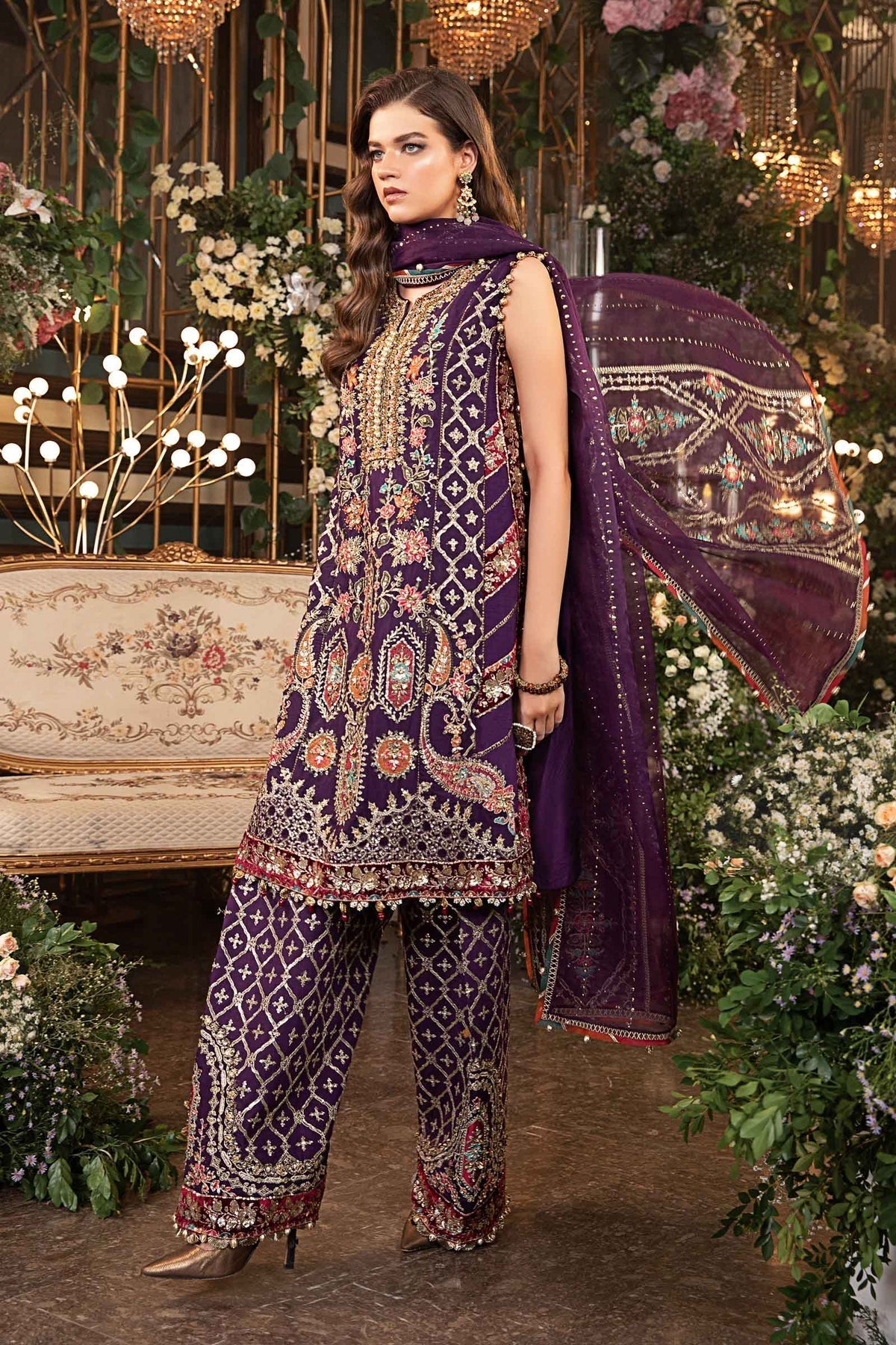 Maria B | Mbroidered Formals 24 | Organza Suit | BD-2903 - Designer Dress with Intricate embroidery and embellishments. Shop elegent wedding dress at Maria Faisal.