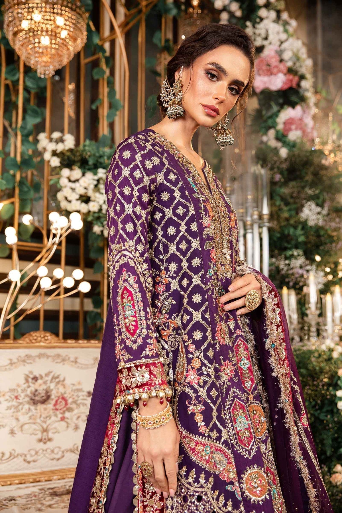Maria B | Mbroidered Formals 24 | Organza Suit | BD-2903 - Designer Dress with Intricate embroidery and embellishments. Shop elegent wedding dress at Maria Faisal.