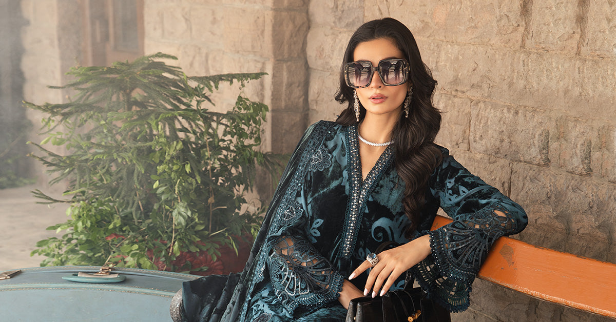 Maria B | Winter Luxe 24 | Velvet DL-1203 - Ladies Clothes - Maria Faisal